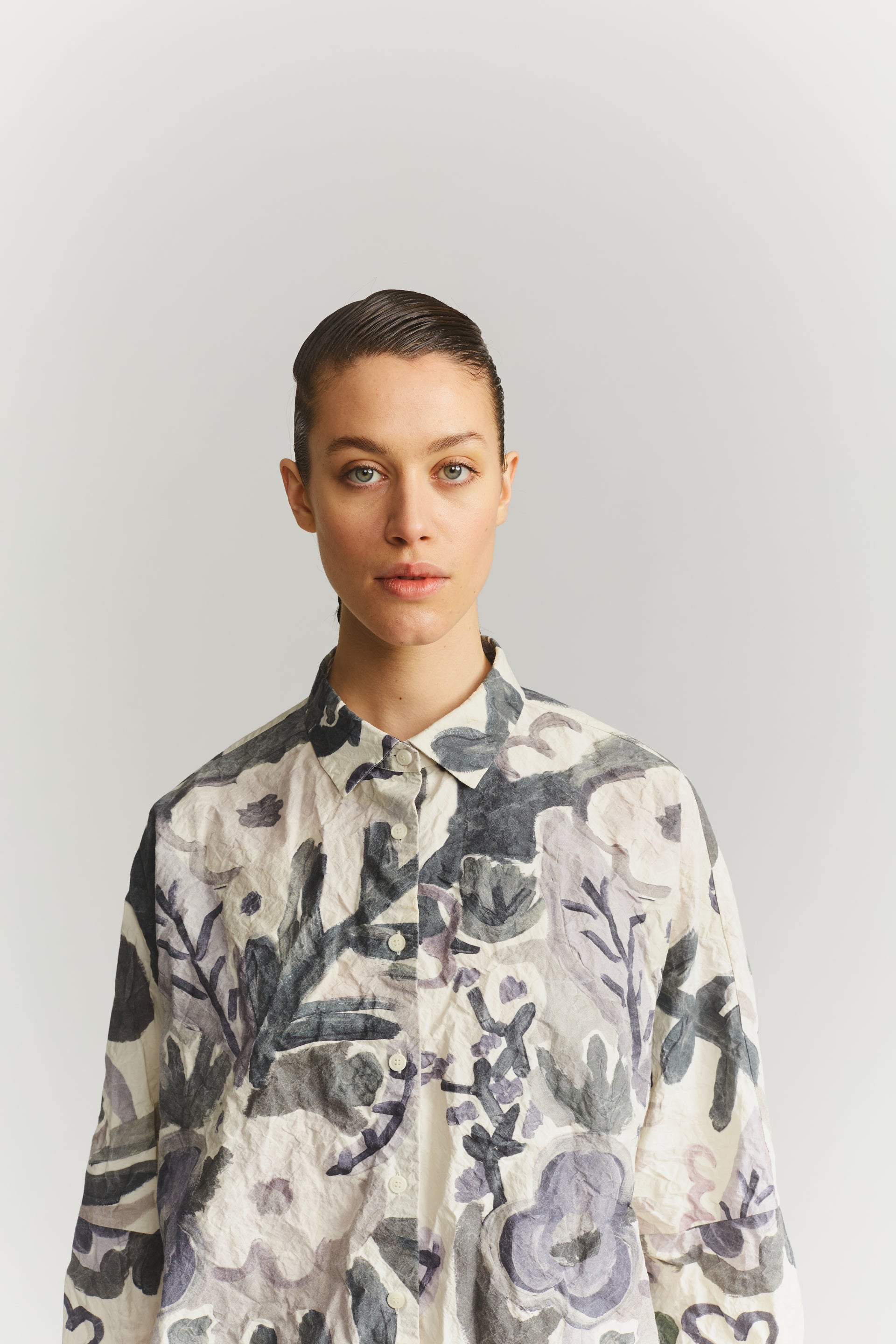 WAGA SOLEIL  SHIRT - PRINT BLOTCH - GREY