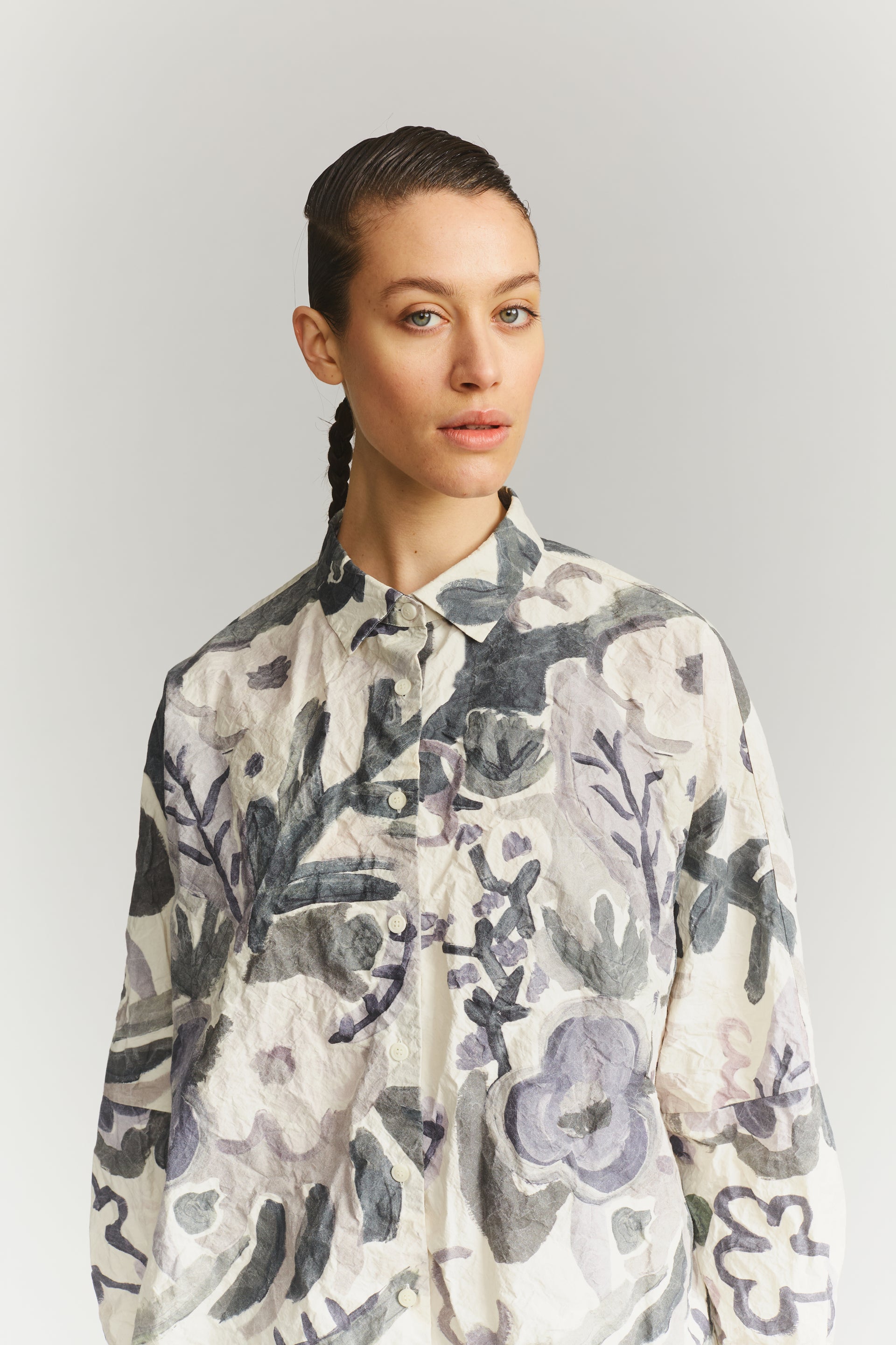 WAGA SOLEIL  SHIRT - PRINT BLOTCH - GREY