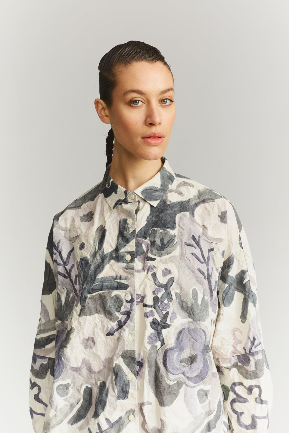 WAGA SOLEIL  SHIRT - PRINT BLOTCH - GREY