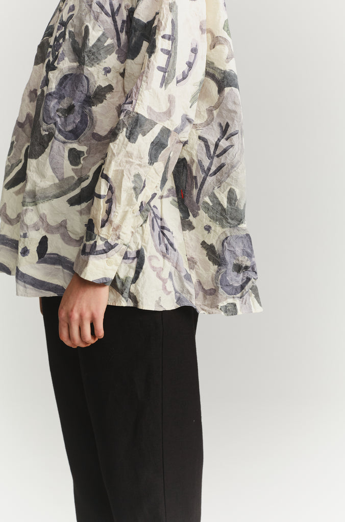 CASEY CASEY 3 by 3 Less Shirt in Light Print Blotch Khaki