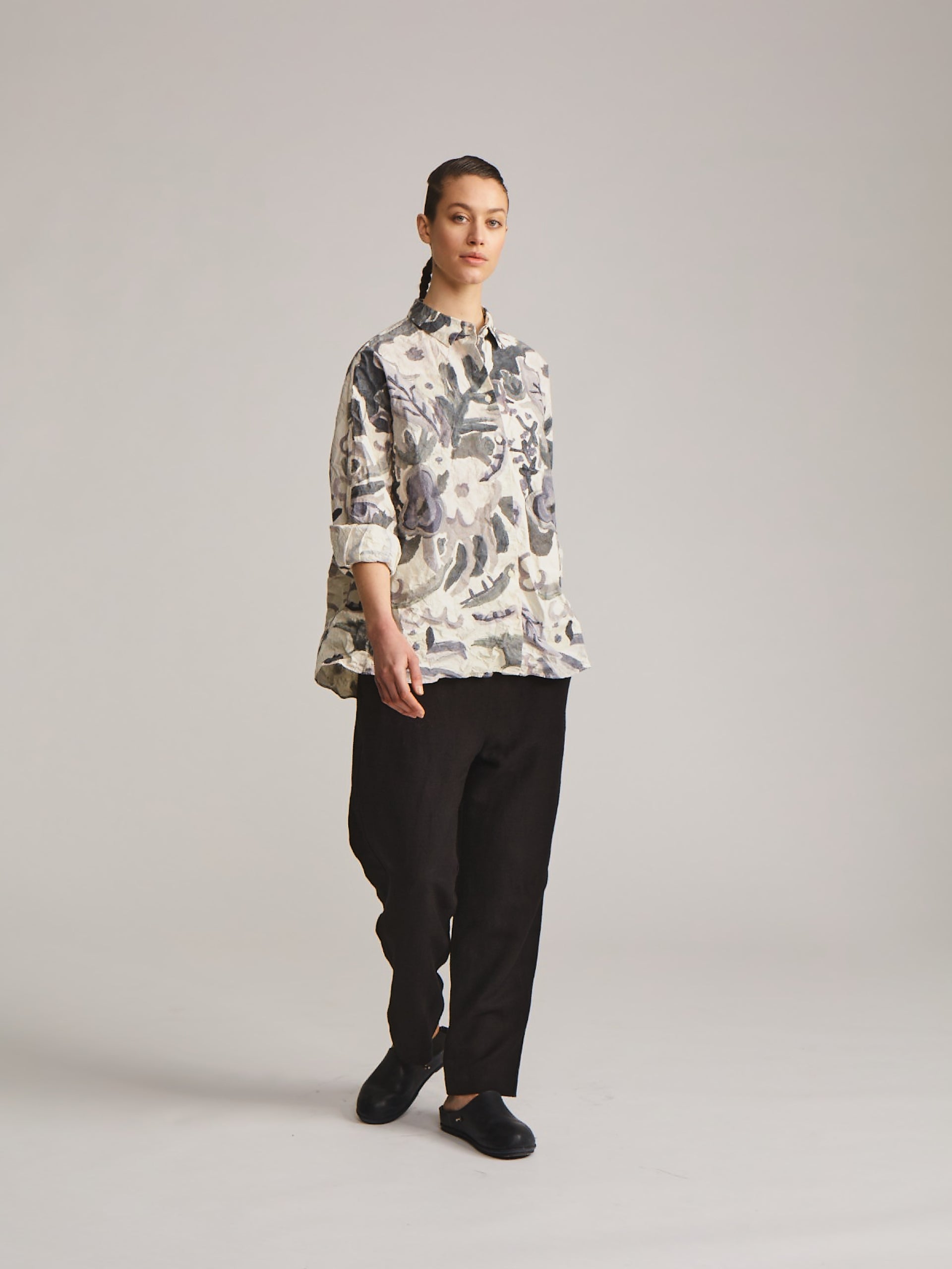 WAGA SOLEIL  SHIRT - PRINT BLOTCH - GREY