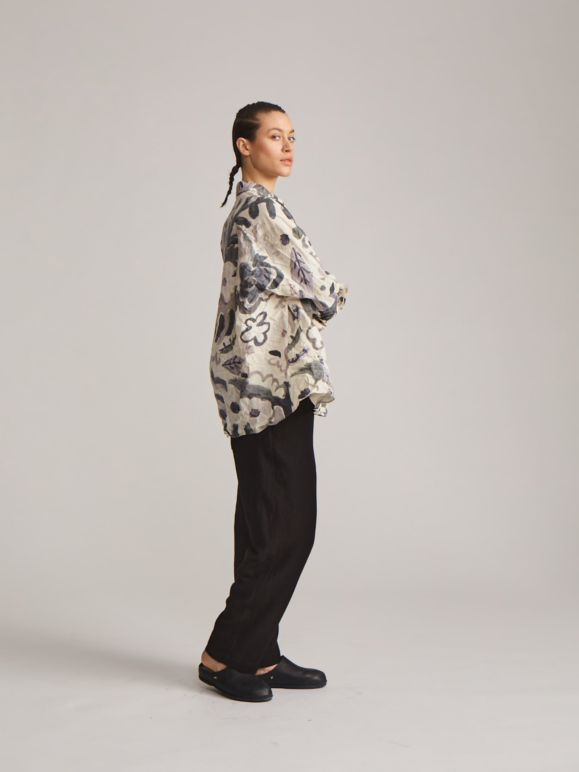 WAGA SOLEIL  SHIRT - PRINT BLOTCH - GREY