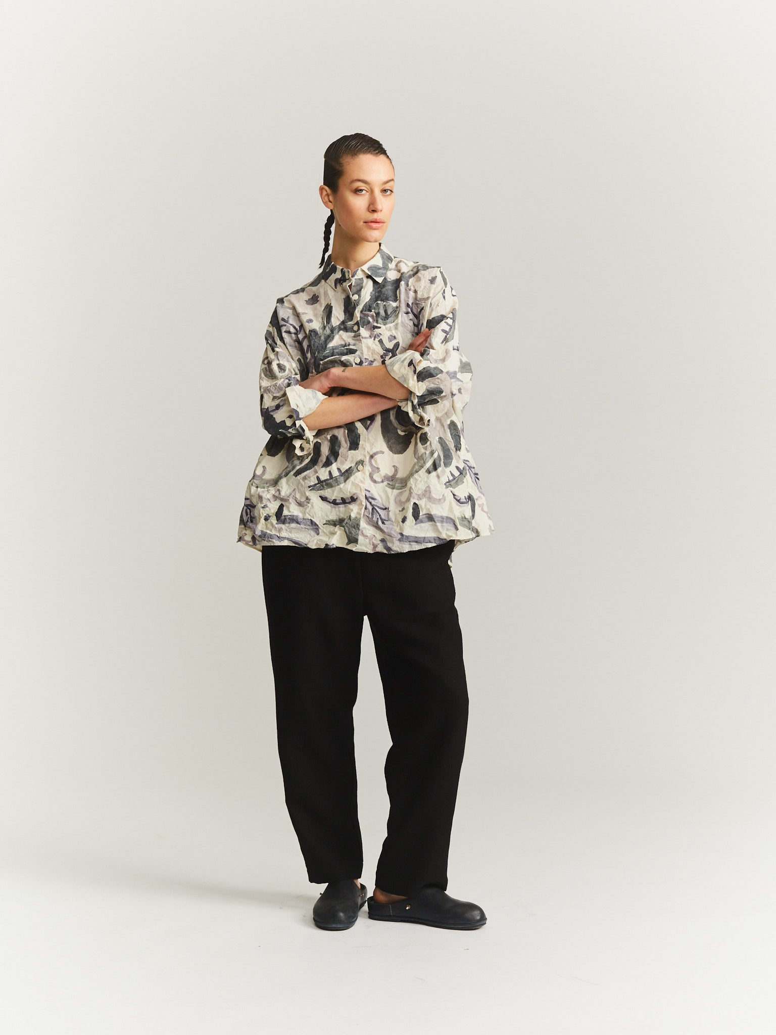 WAGA SOLEIL  SHIRT - PRINT BLOTCH - GREY