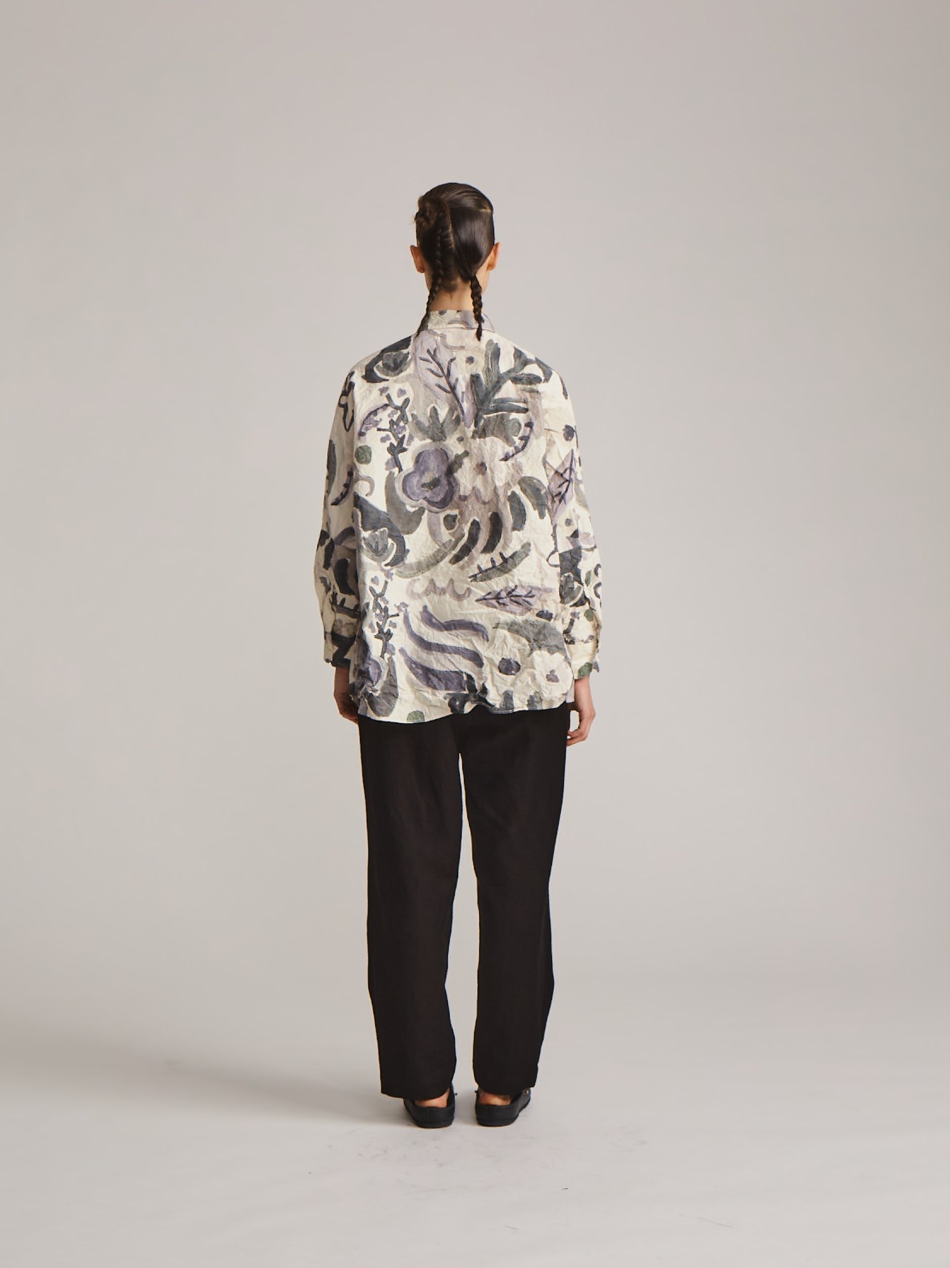 WAGA SOLEIL  SHIRT - PRINT BLOTCH - GREY