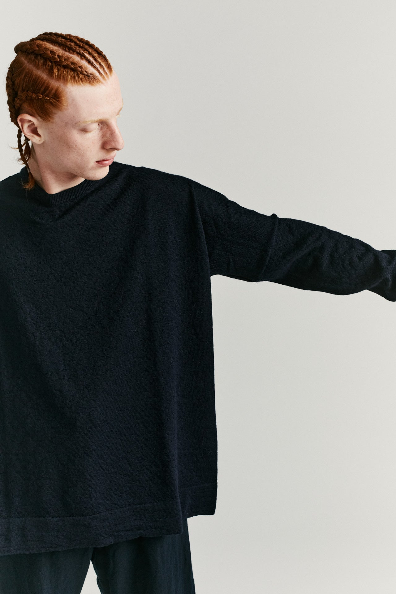 CREW NECK JUMPER -DRY WOOL - NIGHT