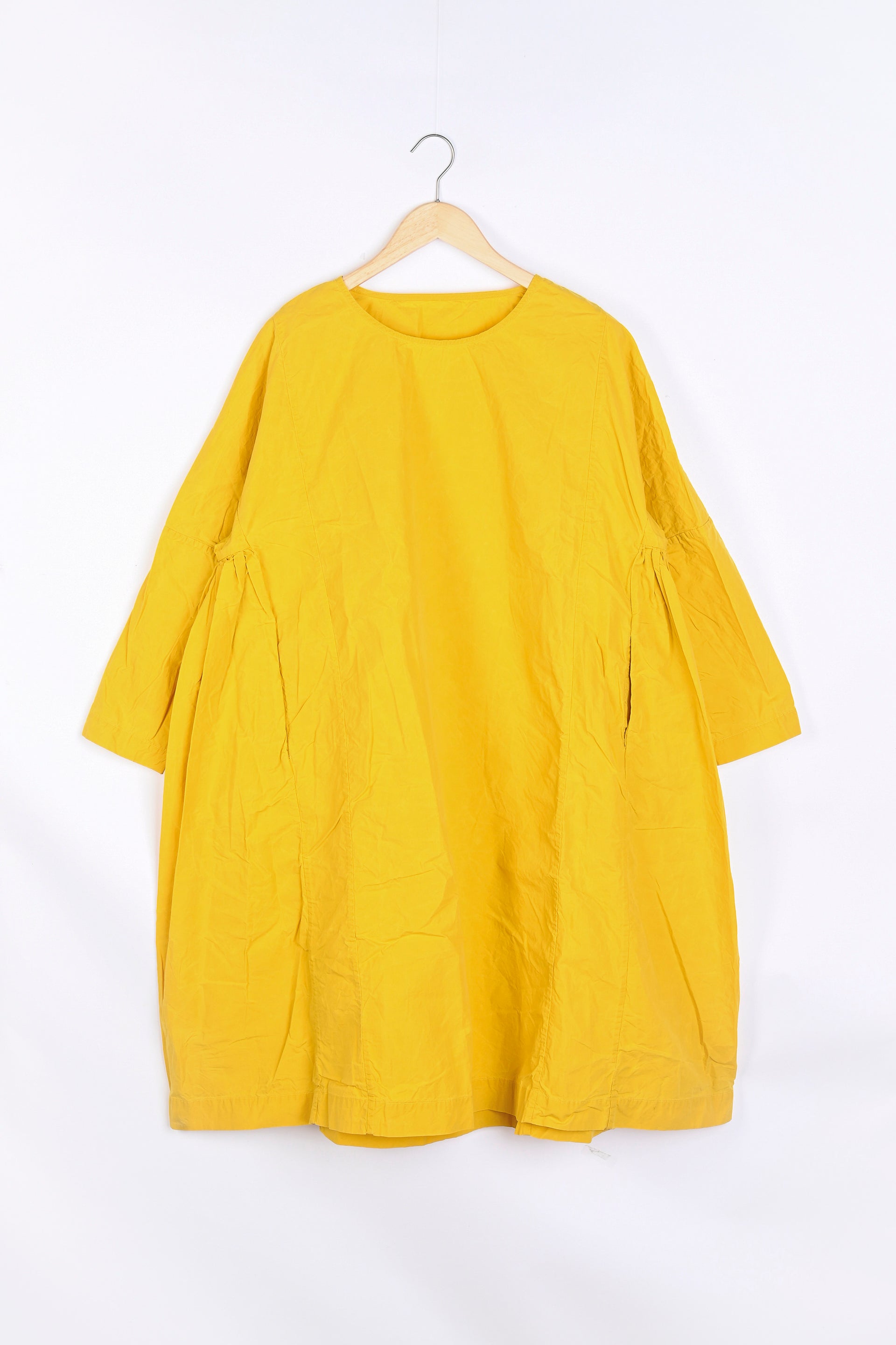 PYJ ROUCH DRESS - LIGHT WAX - YELLOW