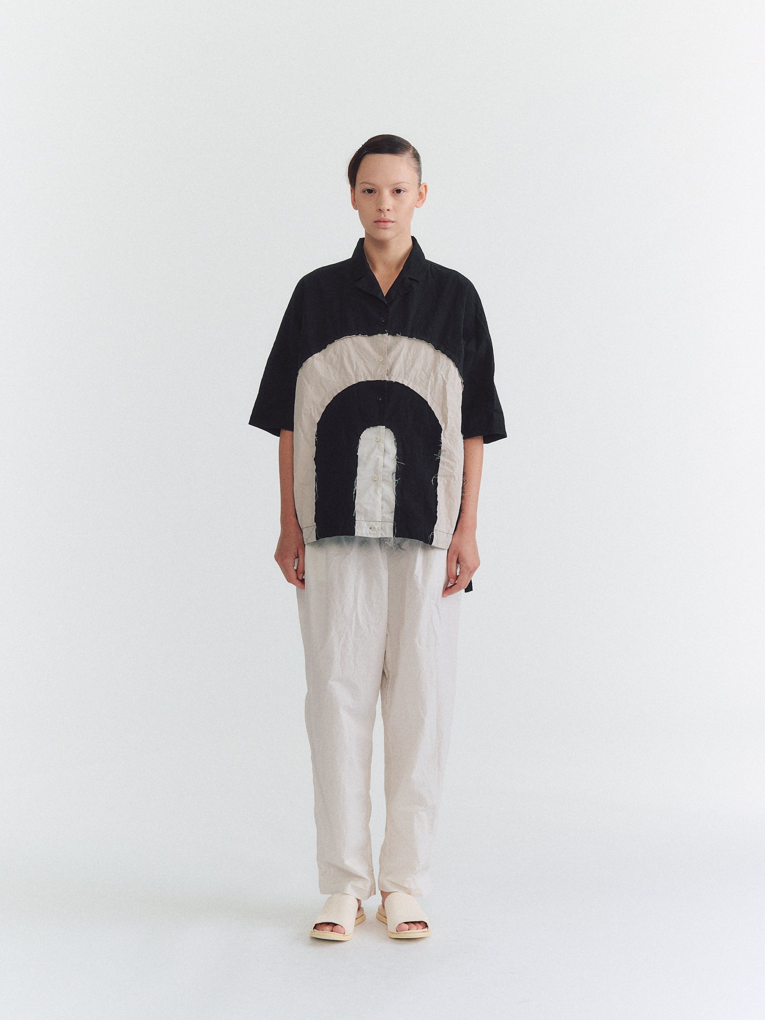ARCH SHIRT - MIXED FARBICS - BLACK