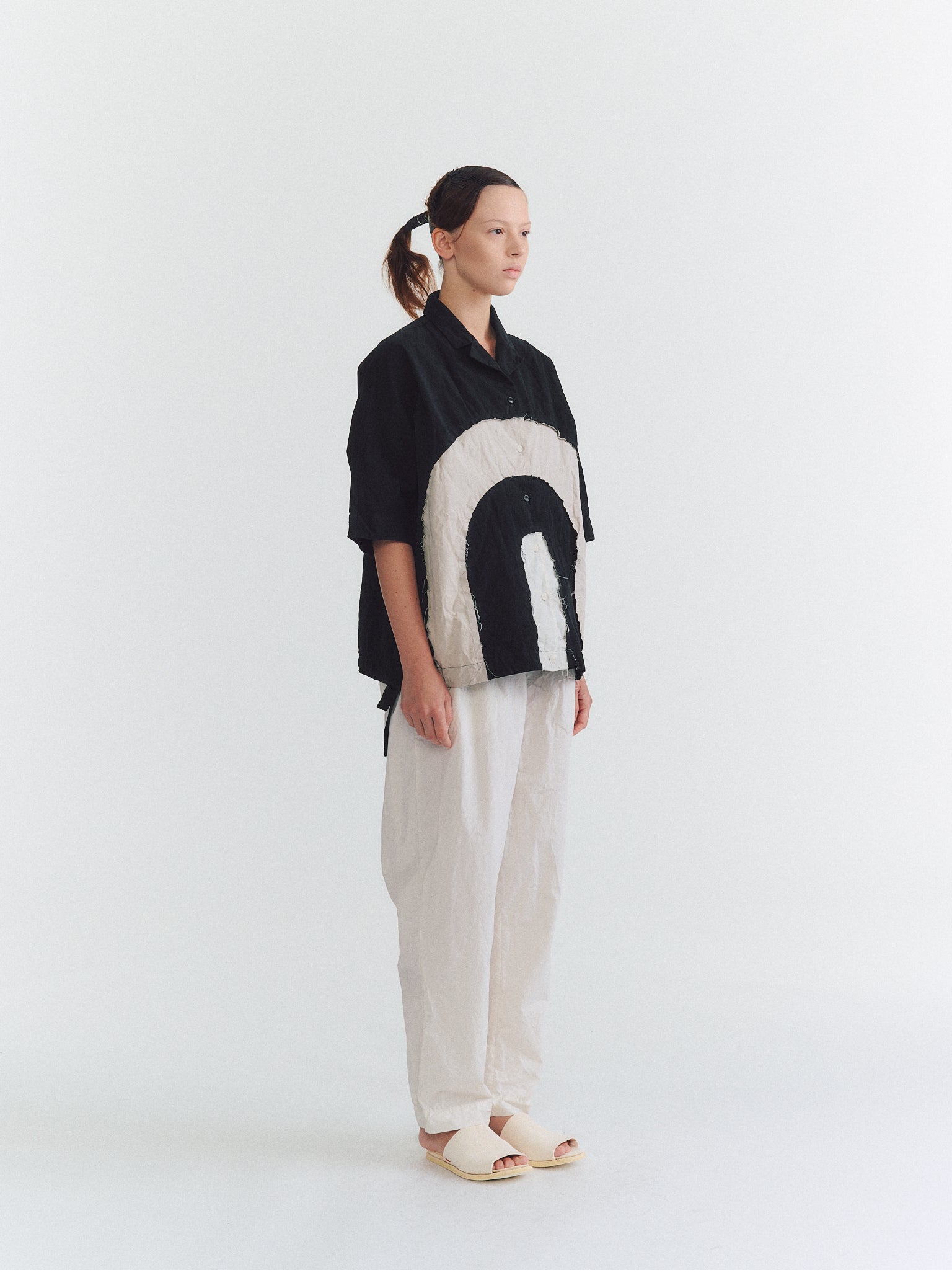 ARCH SHIRT - MIXED FARBICS - BLACK