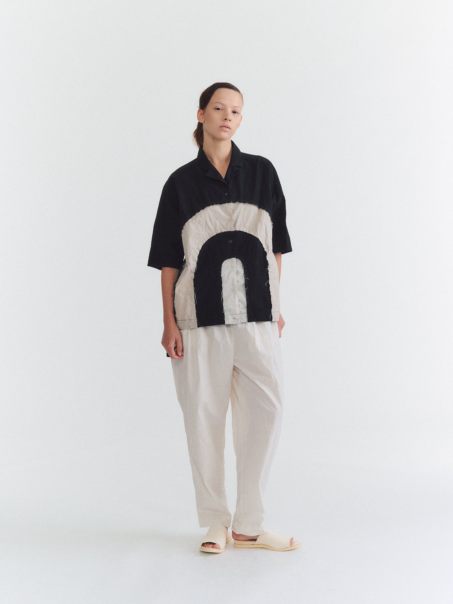 ARCH SHIRT - MIXED FARBICS - BLACK