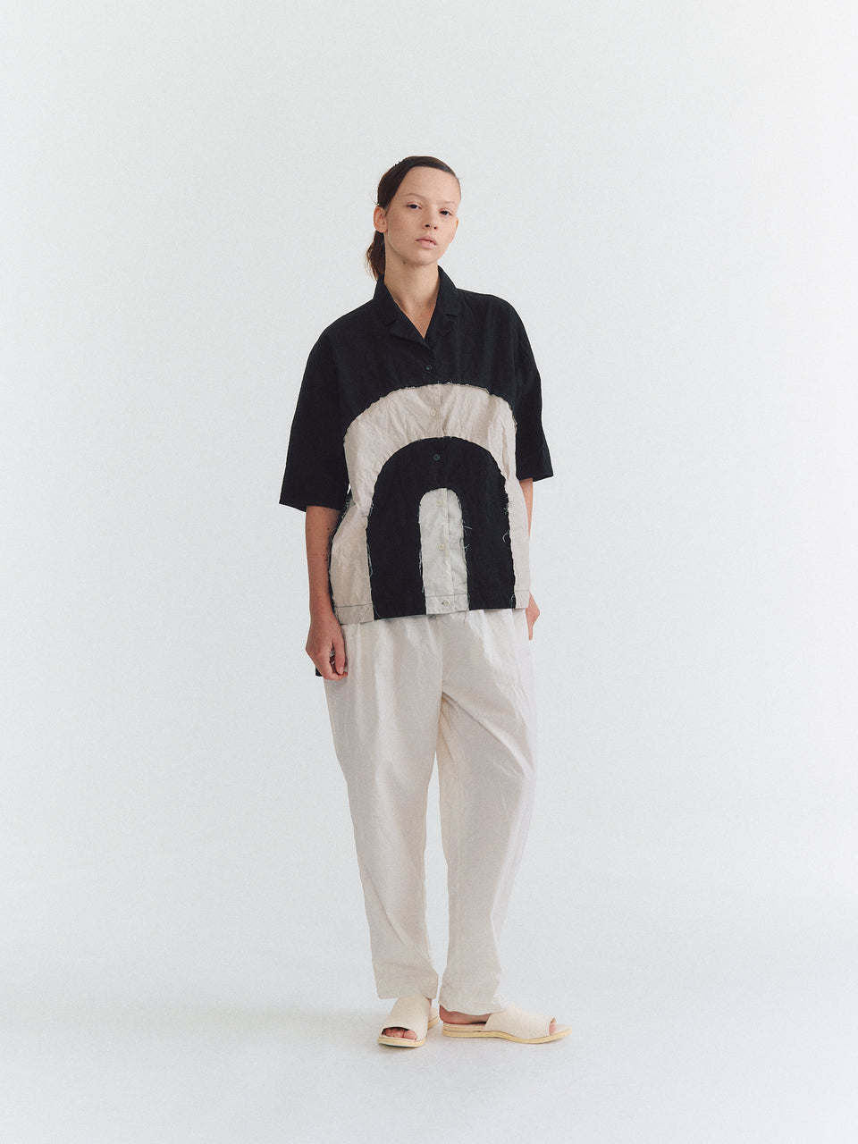 ARCH SHIRT - MIXED FARBICS - BLACK