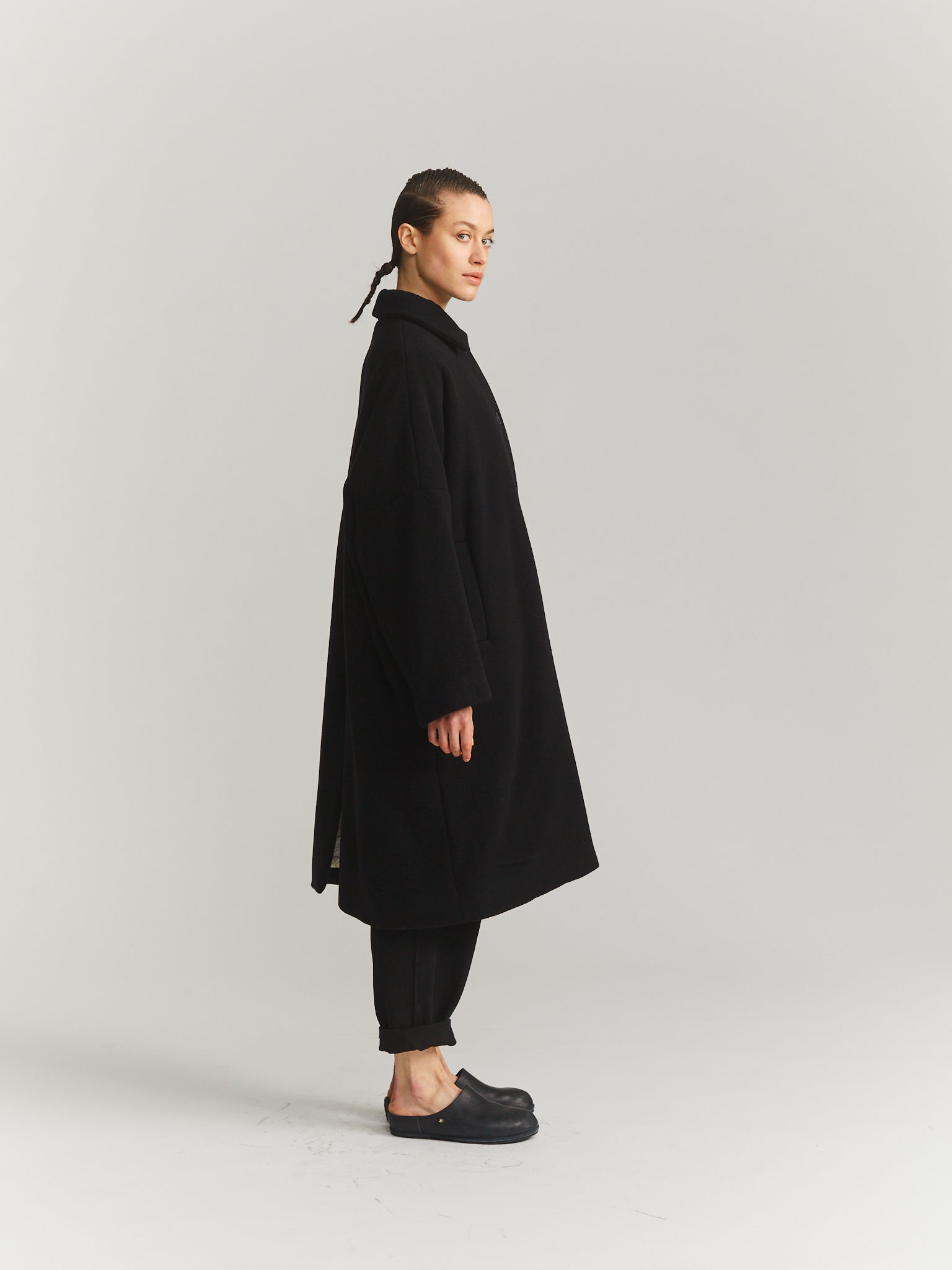 BIG BLOBBY COAT - KASPER - BLACK – Casey Casey