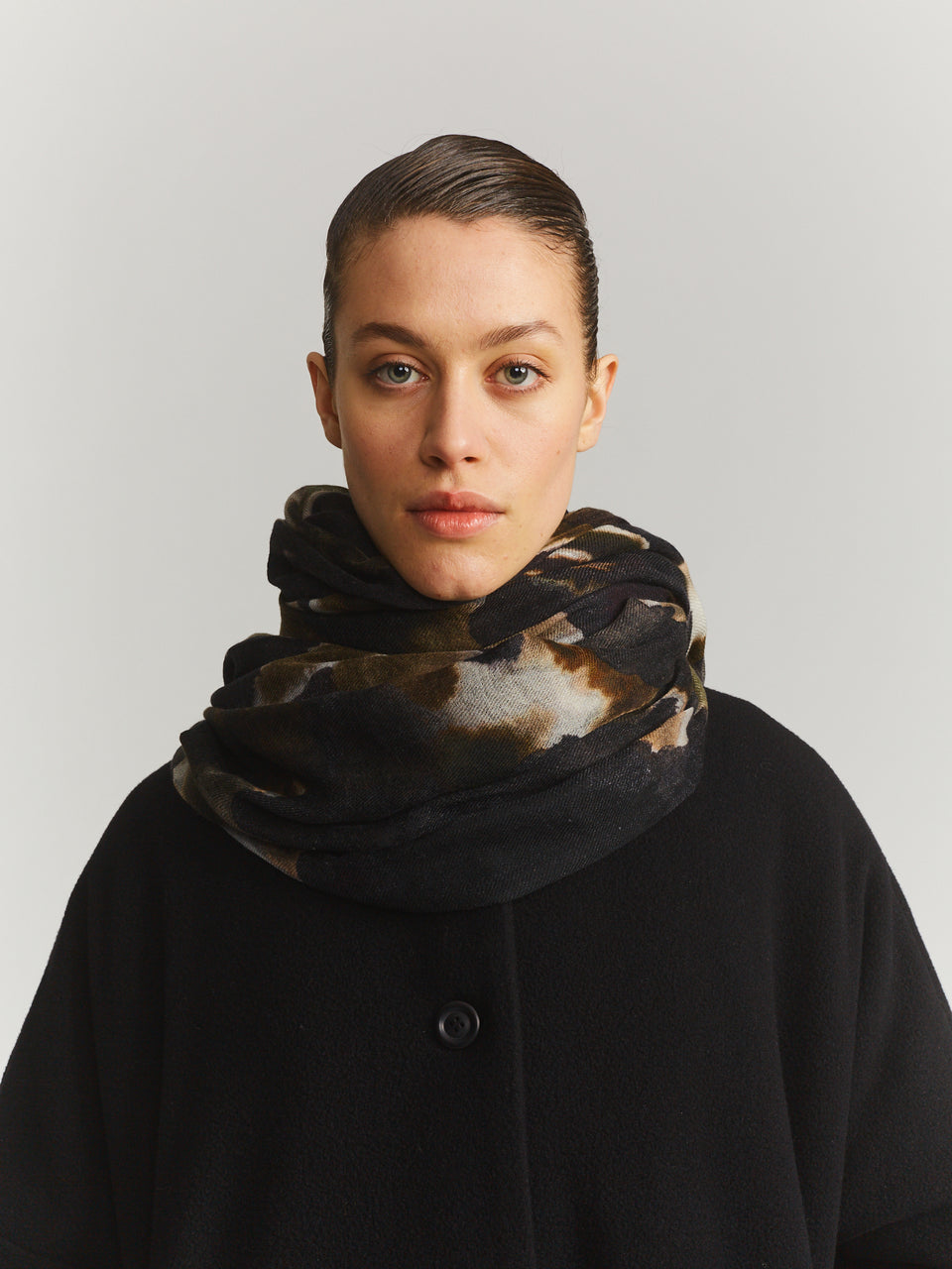 CASH SQUARE SCARF - CASHBLOTCH - KHAKI