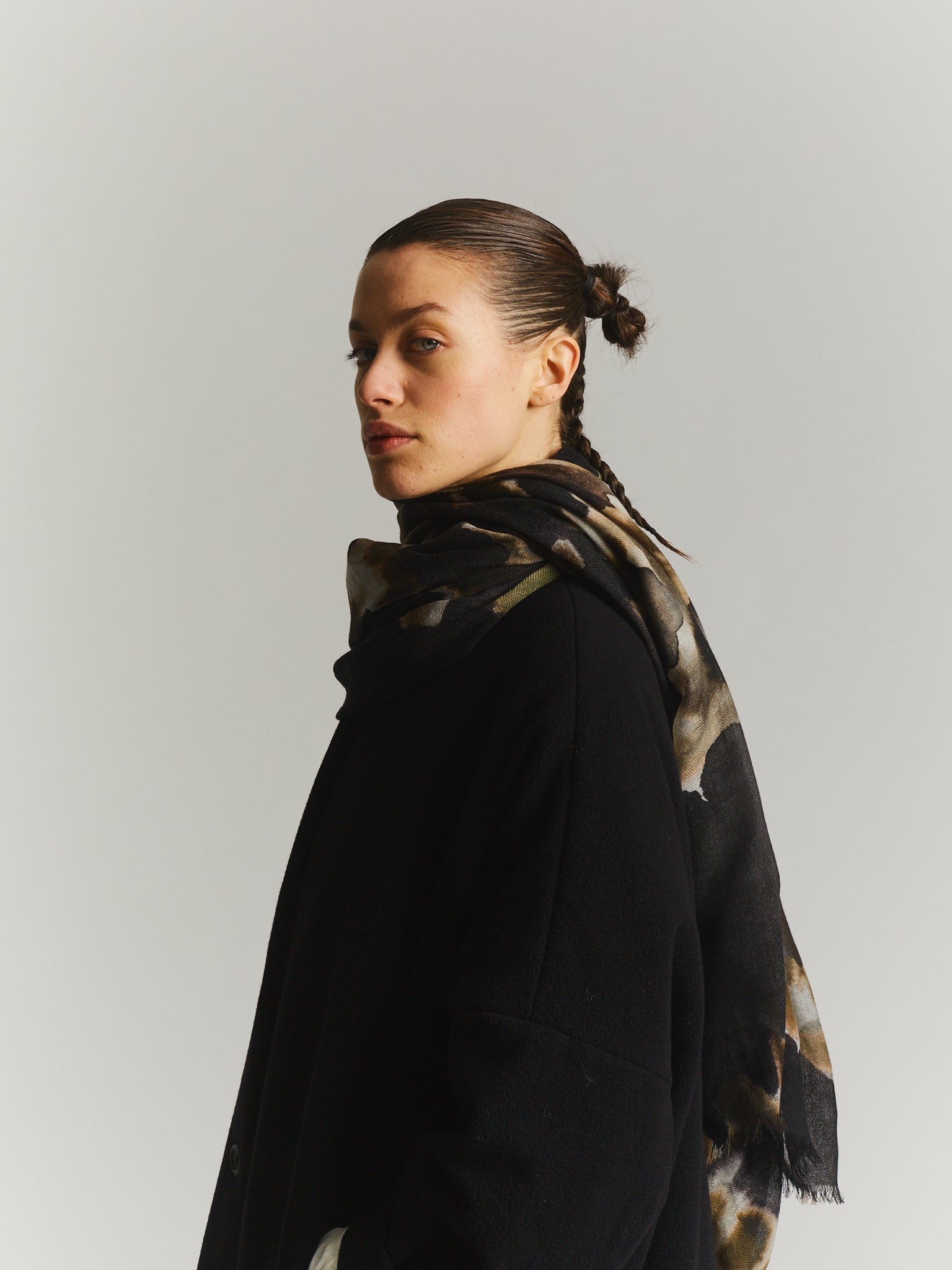CASH SQUARE SCARF - CASHBLOTCH - KHAKI