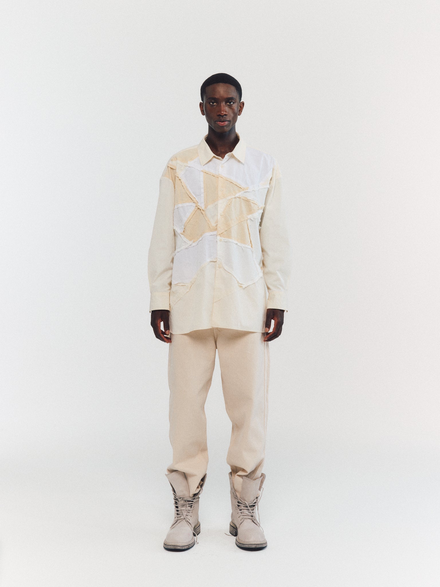 CHEMISE HAMNET PATCHWORK FLORAL - TISSUS VARIÉS - BLANC