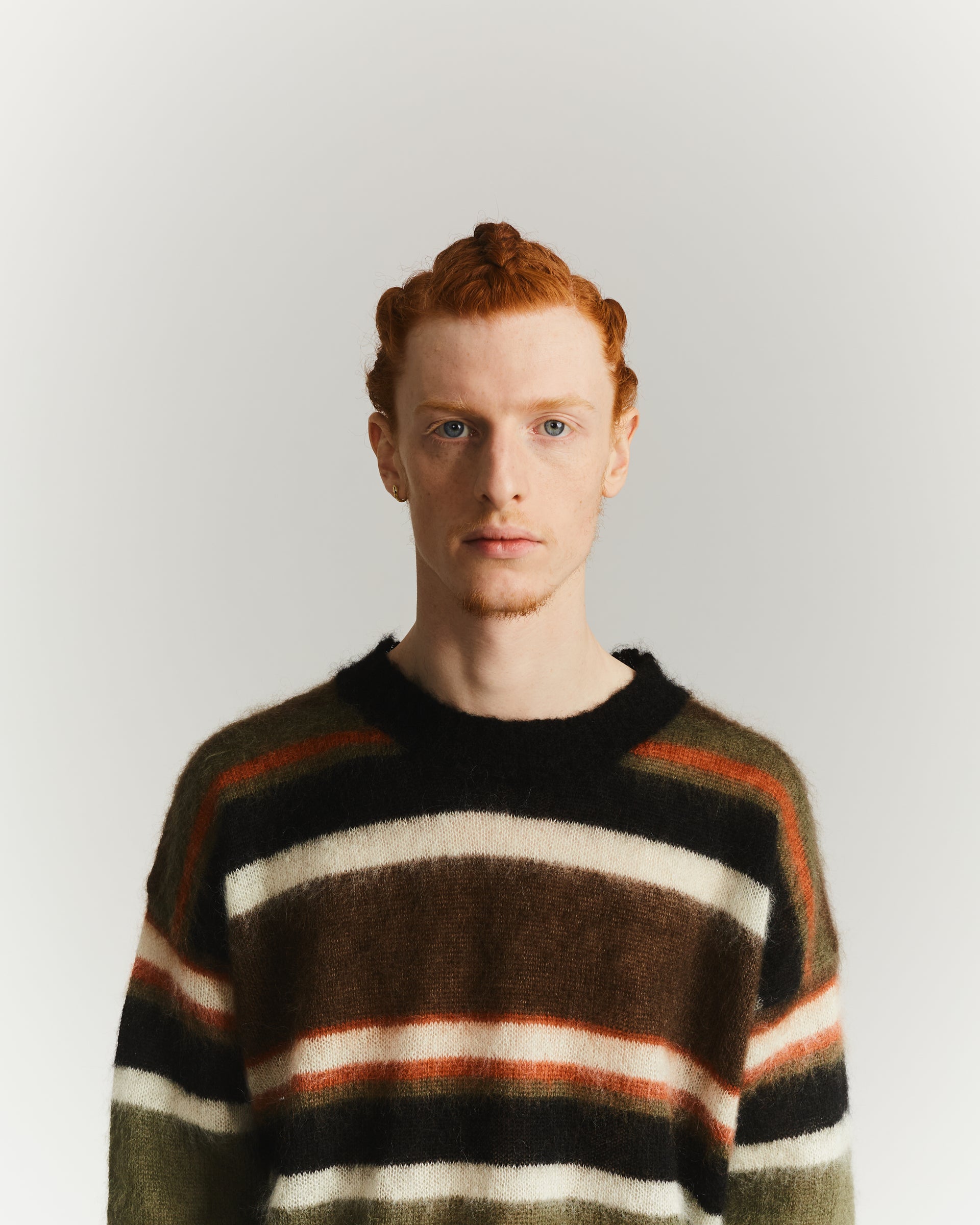 PULL MOHSIL À RAYURES - MOSIL - KAKI