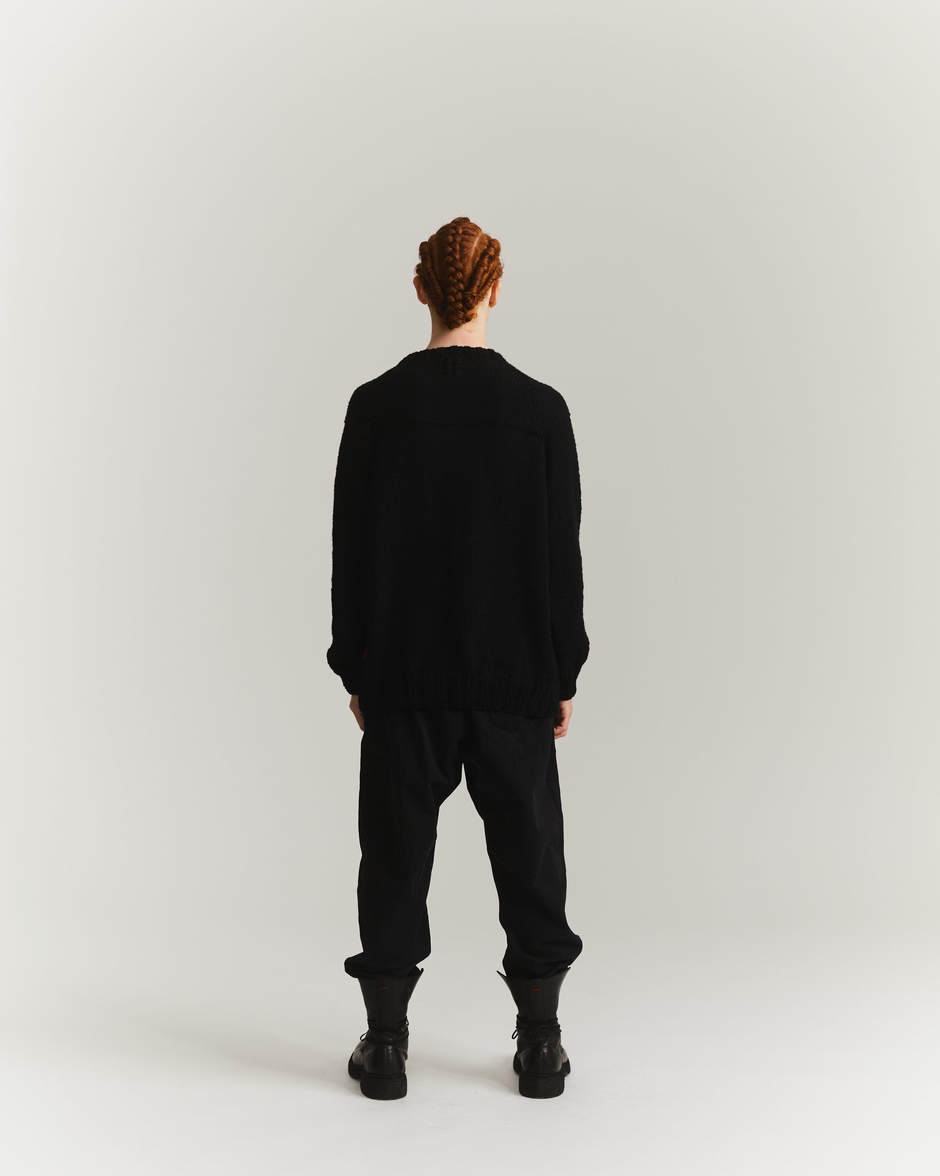 MIX STITCH JUMPER - WOOLY - BLACK