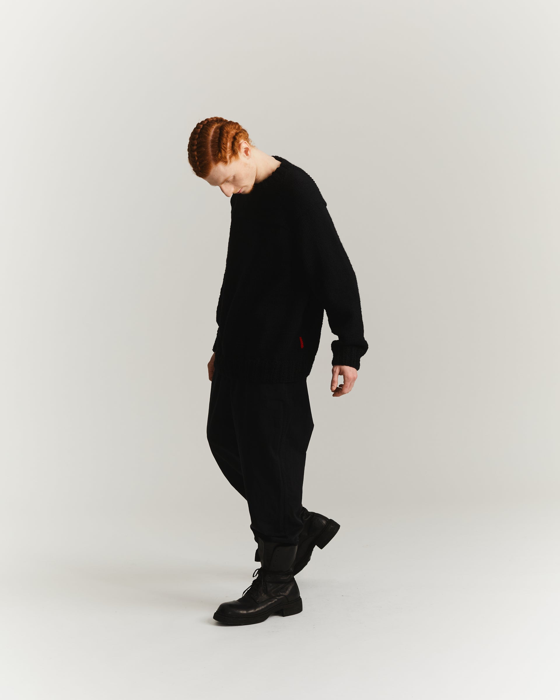 MIX STITCH JUMPER - WOOLY - BLACK