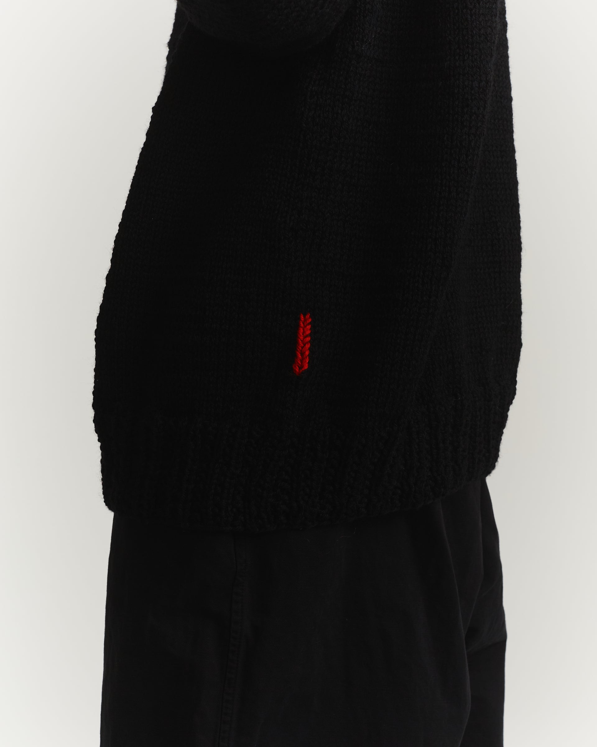 MIX STITCH JUMPER - WOOLY - BLACK