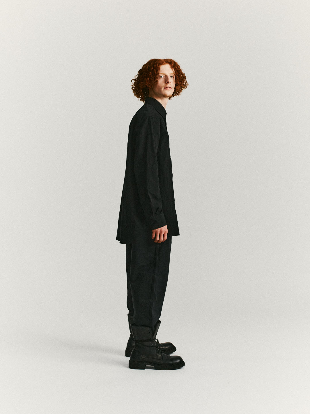 BIG RACCOURCIE SHIRT -  PAPER COT - BLACK