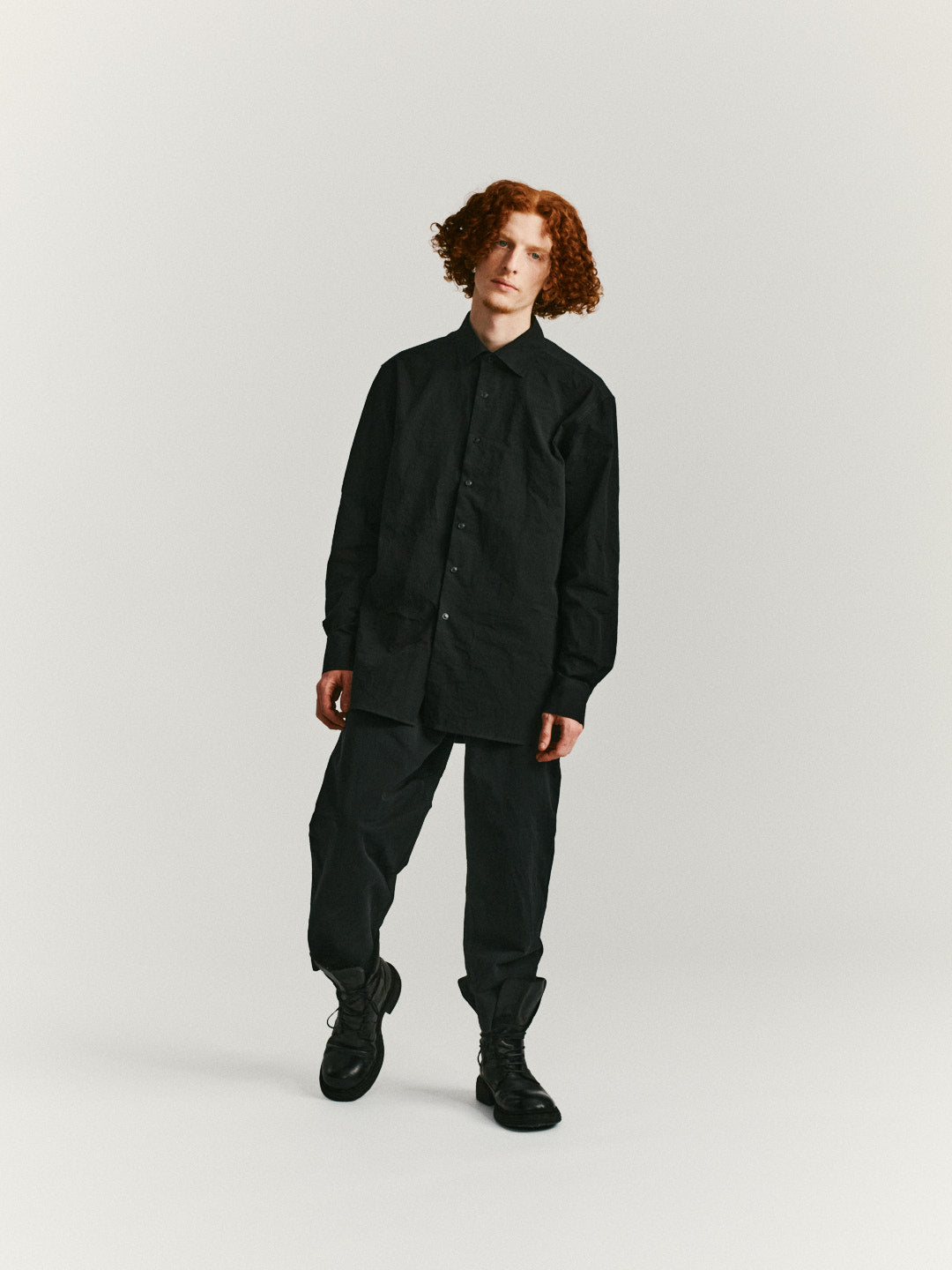 BIG RACCOURCIE SHIRT -  PAPER COT - BLACK