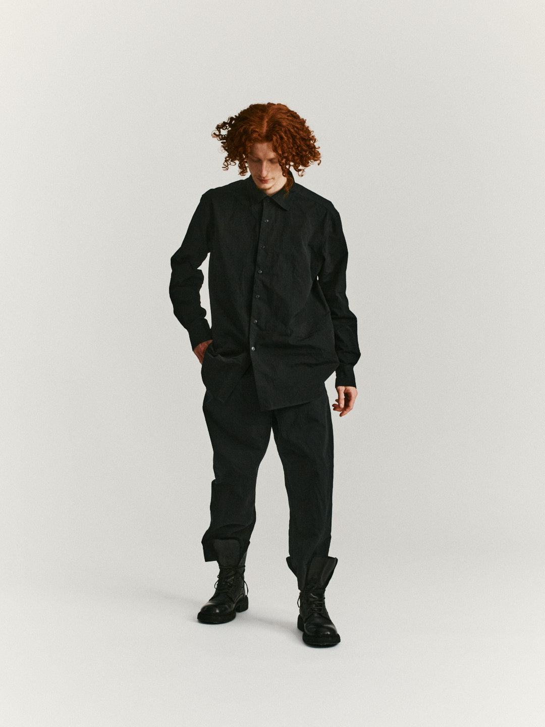 BIG RACCOURCIE SHIRT -  PAPER COT - BLACK