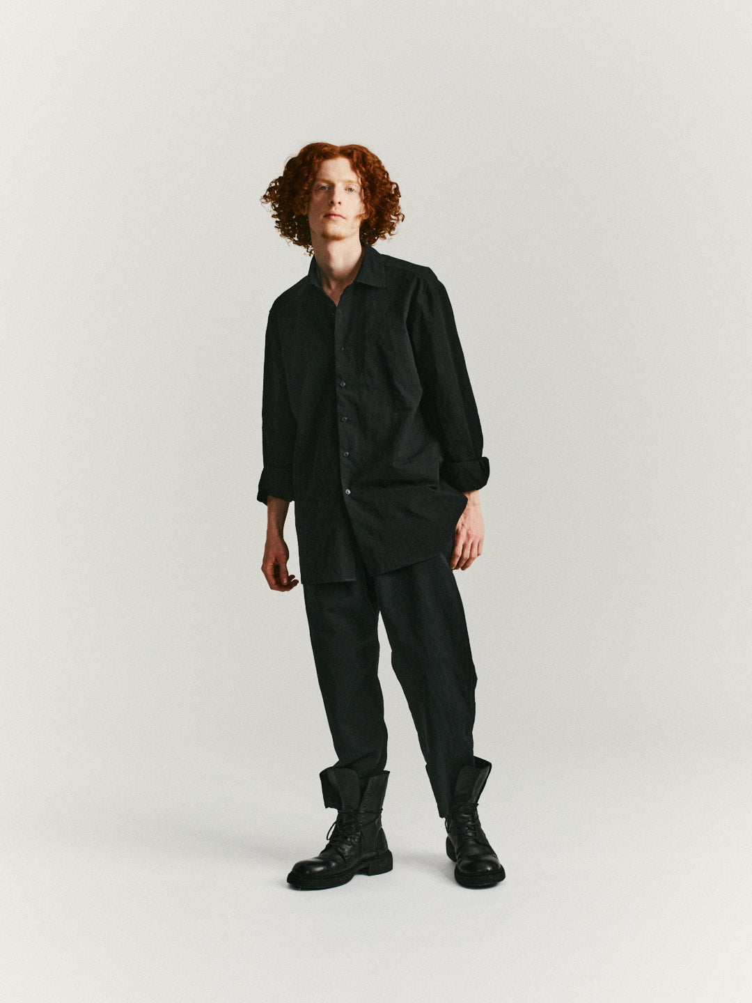 BIG RACCOURCIE SHIRT -  PAPER COT - BLACK