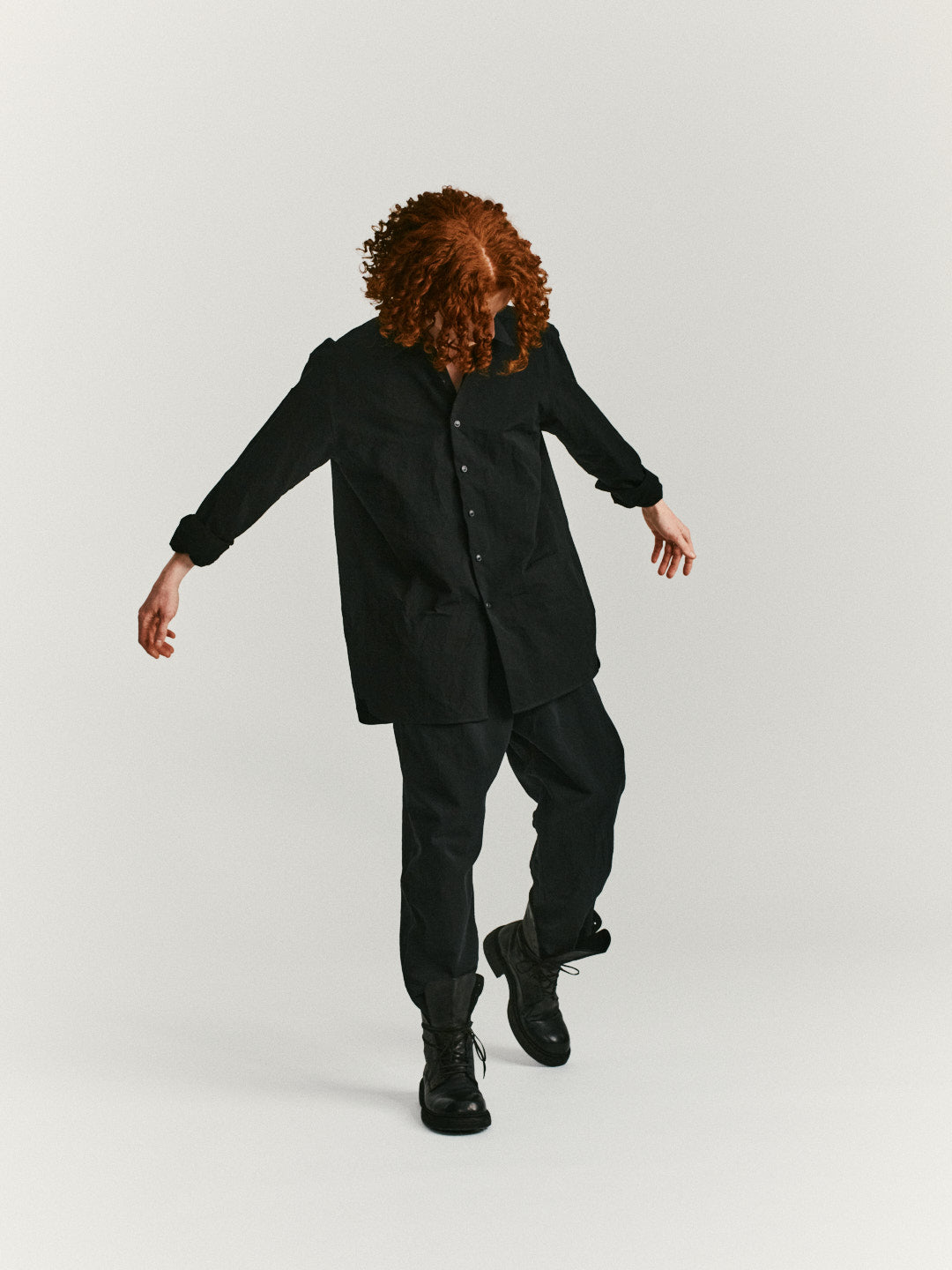 BIG RACCOURCIE SHIRT -  PAPER COT - BLACK