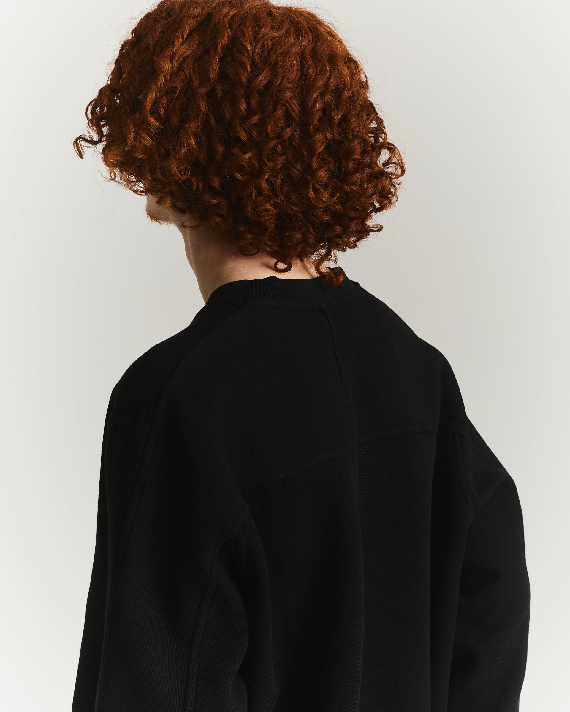 WORKER SWEATER - WOOL COT - BLACK