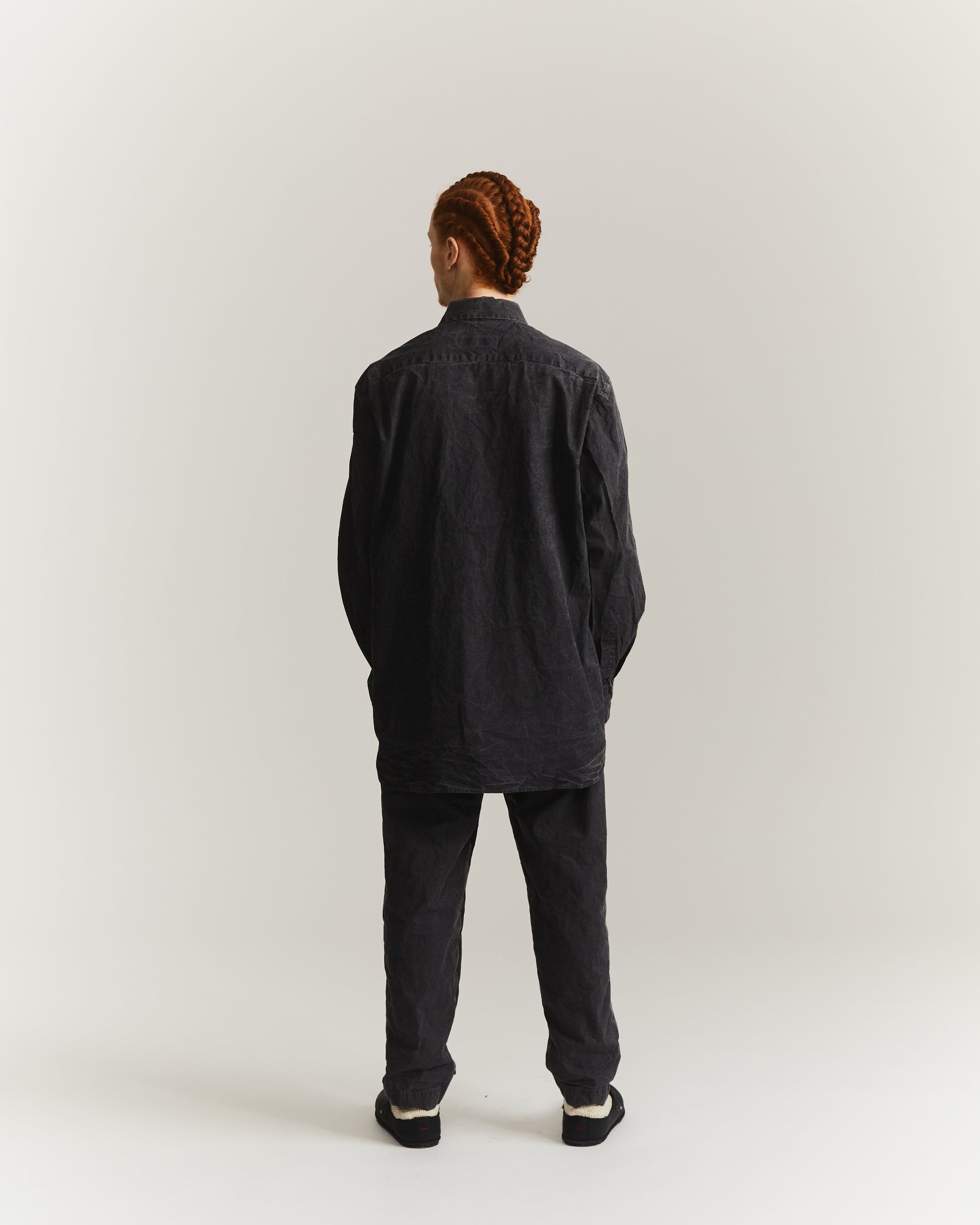 BIG RACCOURCIE SHIRT - PRINT UNI - BLACK