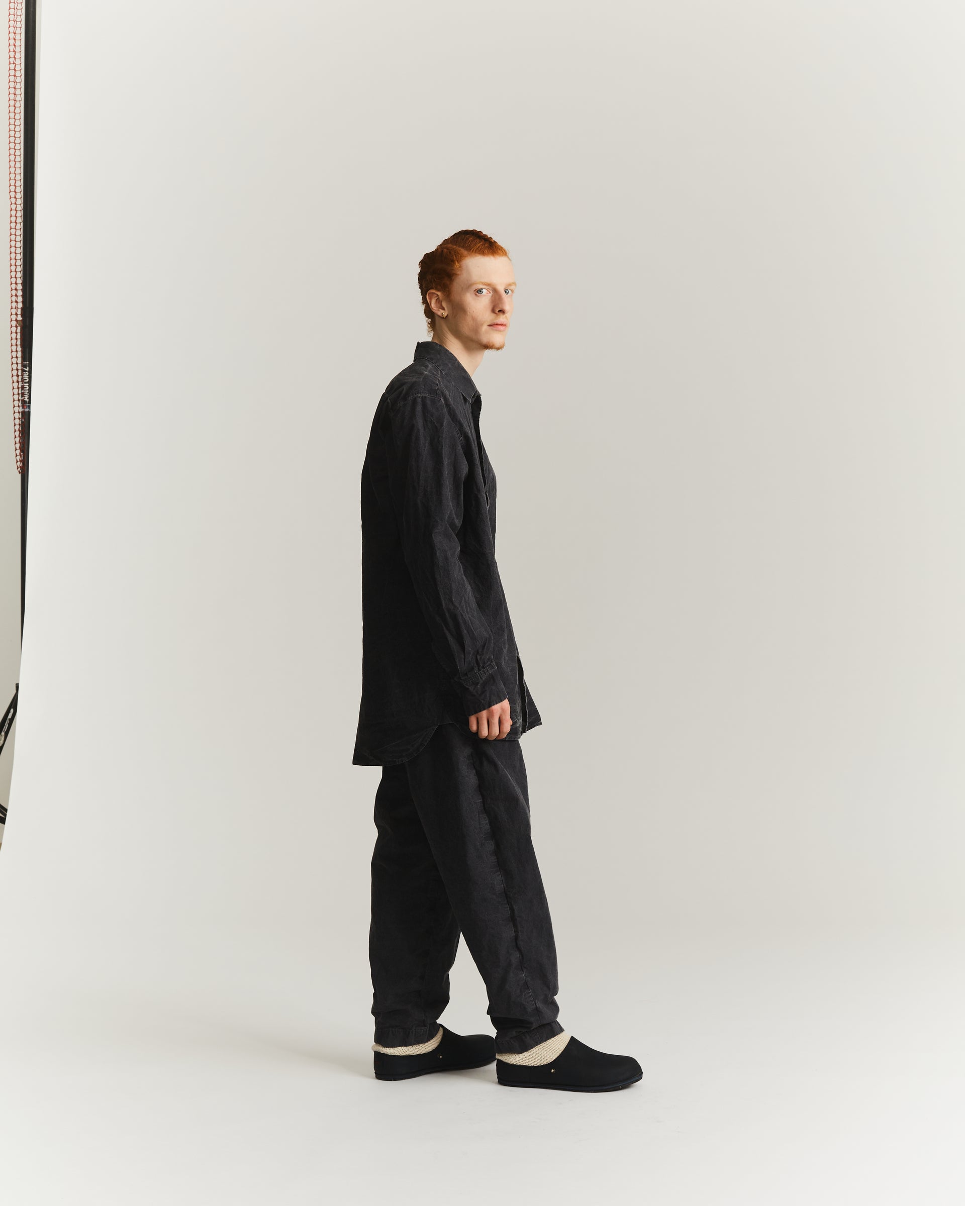 BIG RACCOURCIE SHIRT - PRINT UNI - BLACK
