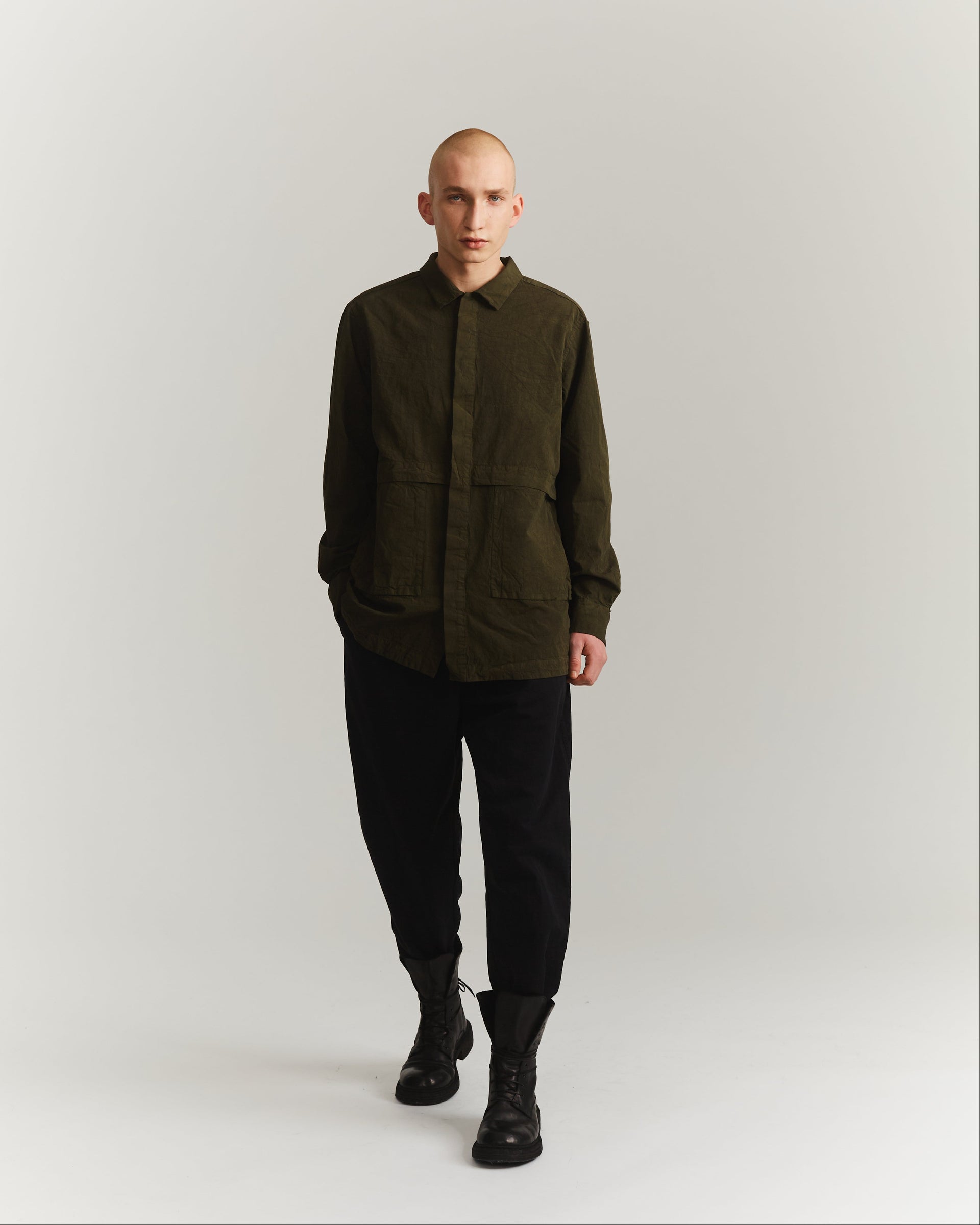 CHEMISE FABU - PAPER COT - KAKI FONCÉ