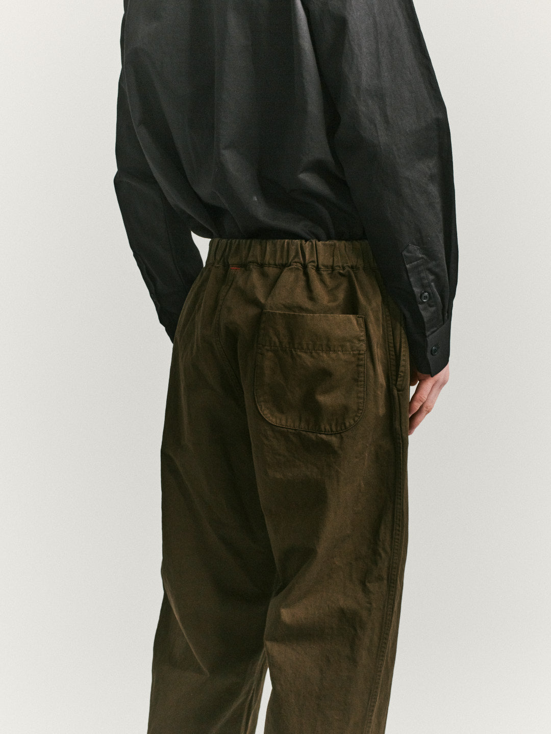 PANTALON FABI - SERGÉ MILITAIRE - KAKI FONCÉ