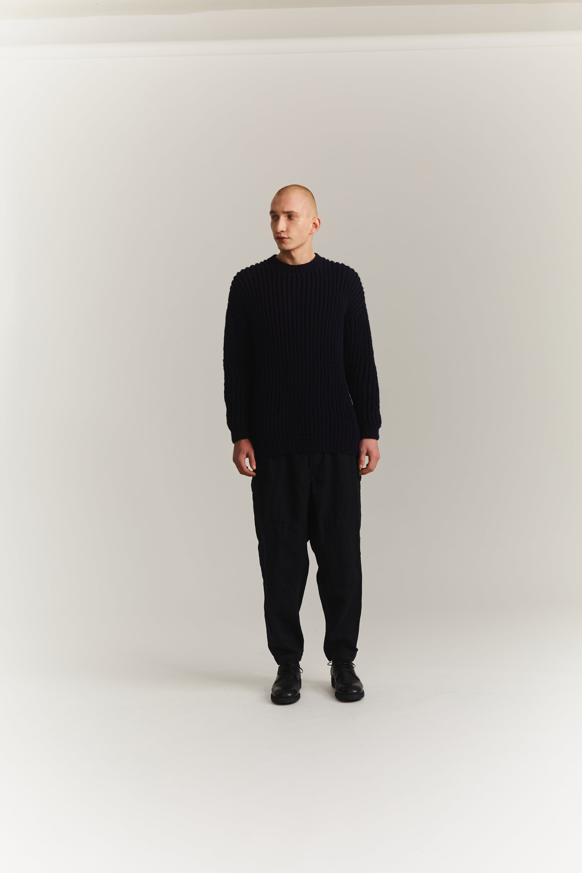 PULL CÔTELÉ LOURD - LAINE - NOIR