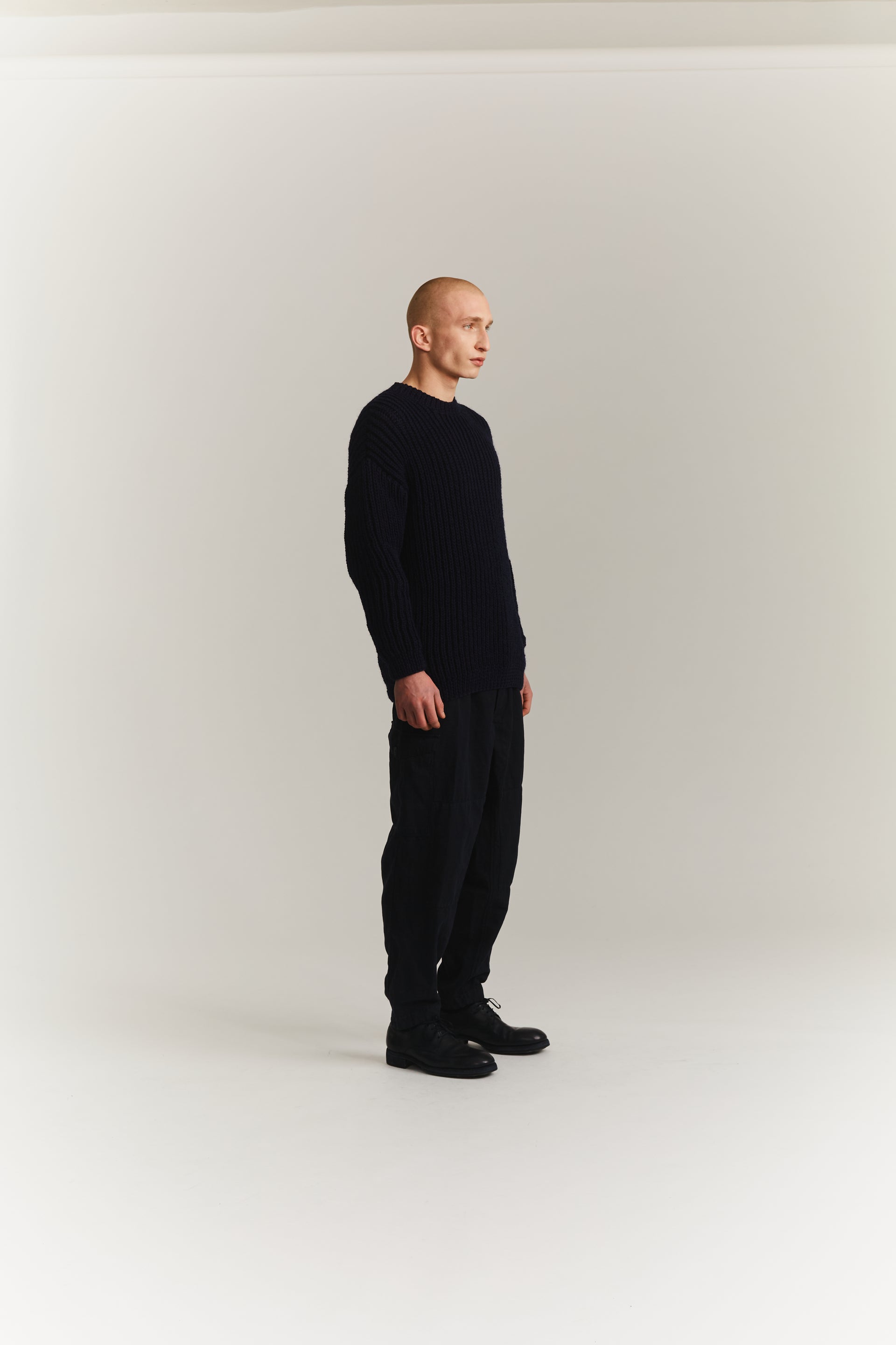 PULL CÔTELÉ LOURD - LAINE - NOIR