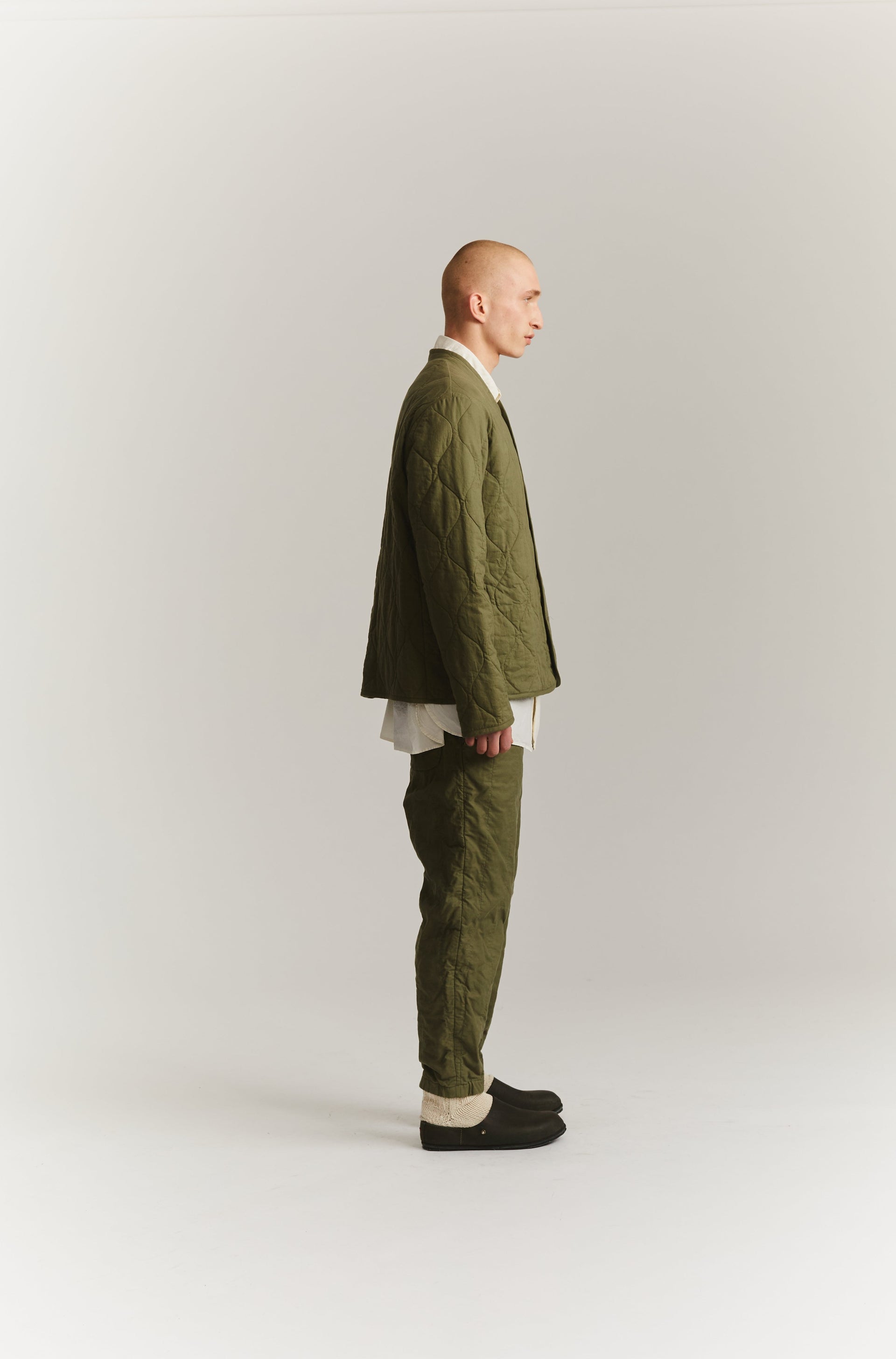 PUFFER JACKET - SAT TWILL - LIGHT KHAKI