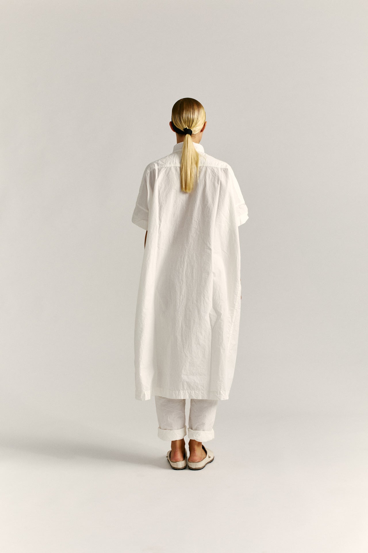 TEED DRESS - PAPER - WHITE