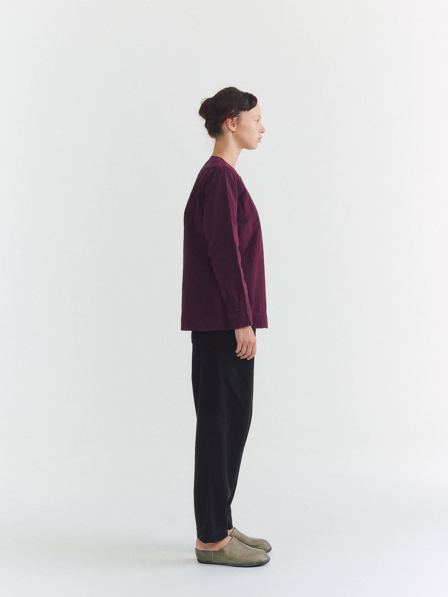 VERGER SHIRT - OVERDYED PAPER COT - BLACKBERRY