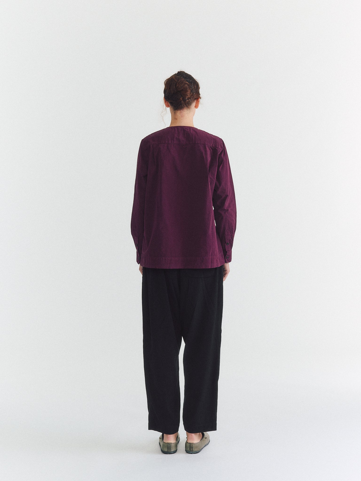 VERGER SHIRT - OVERDYED PAPER COT - BLACKBERRY
