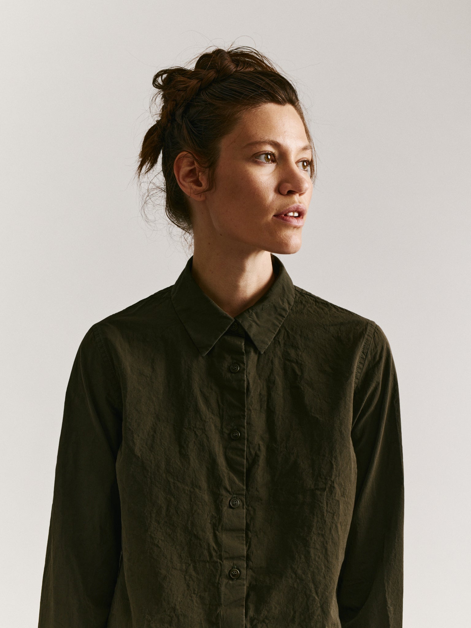 CHLOE SHIRT - PAPER COT - KHAKI
