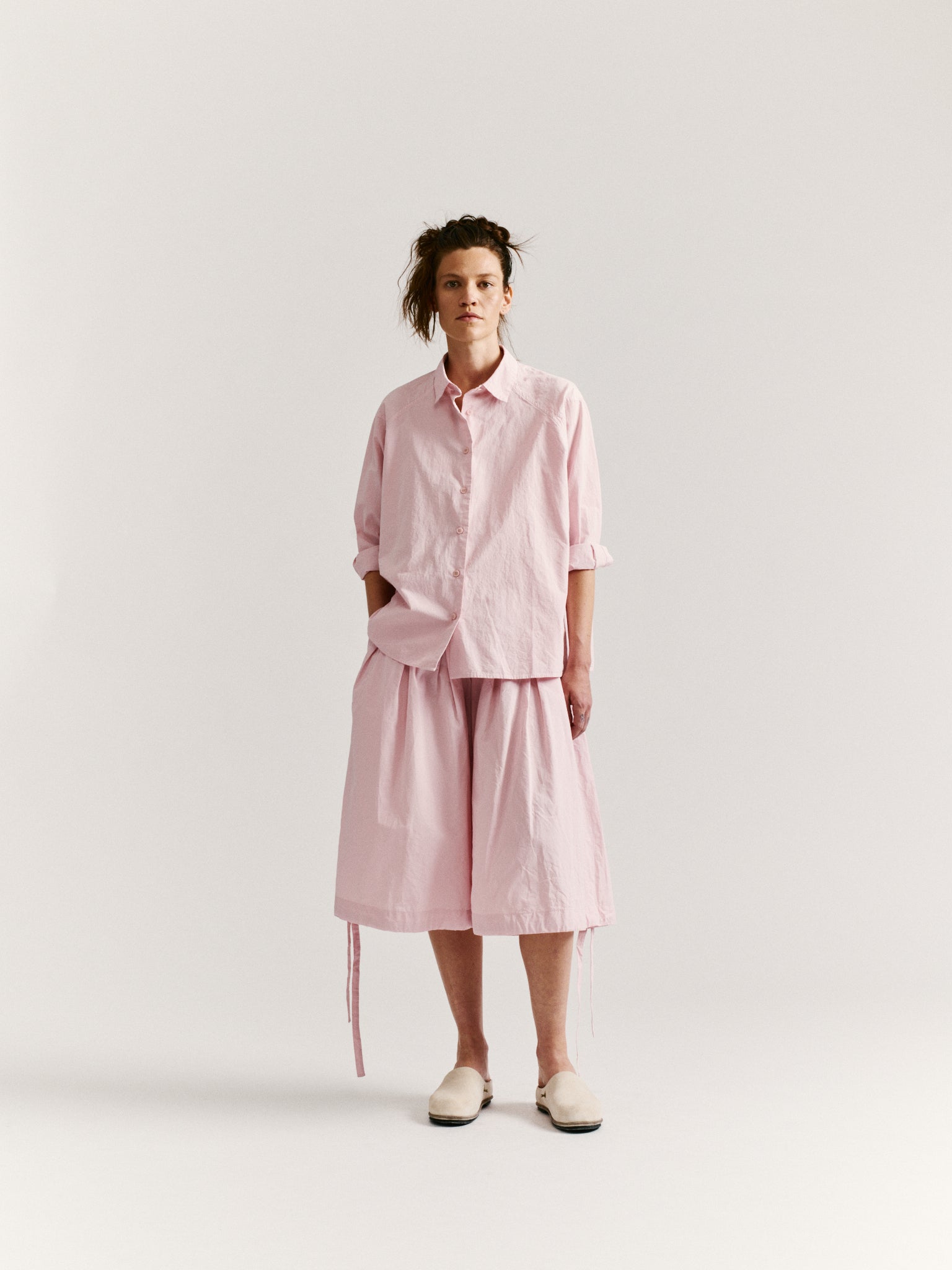 DRAYS TRAVAIL SHIRT - PAPER COT - PINK