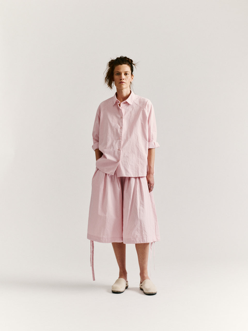 DRAYS TRAVAIL SHIRT - PAPER COT - PINK