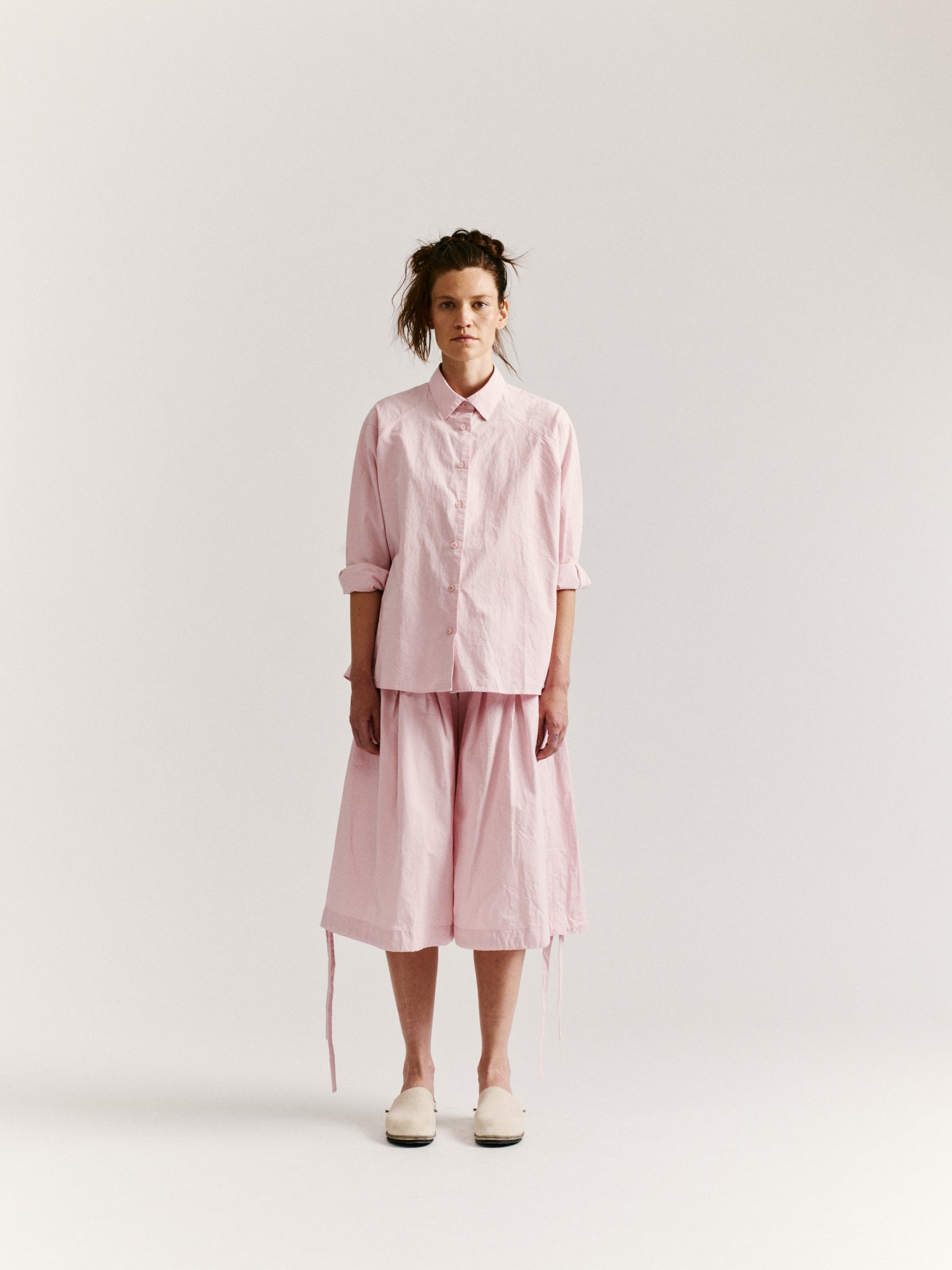 DRAYS TRAVAIL SHIRT - PAPER COT - PINK