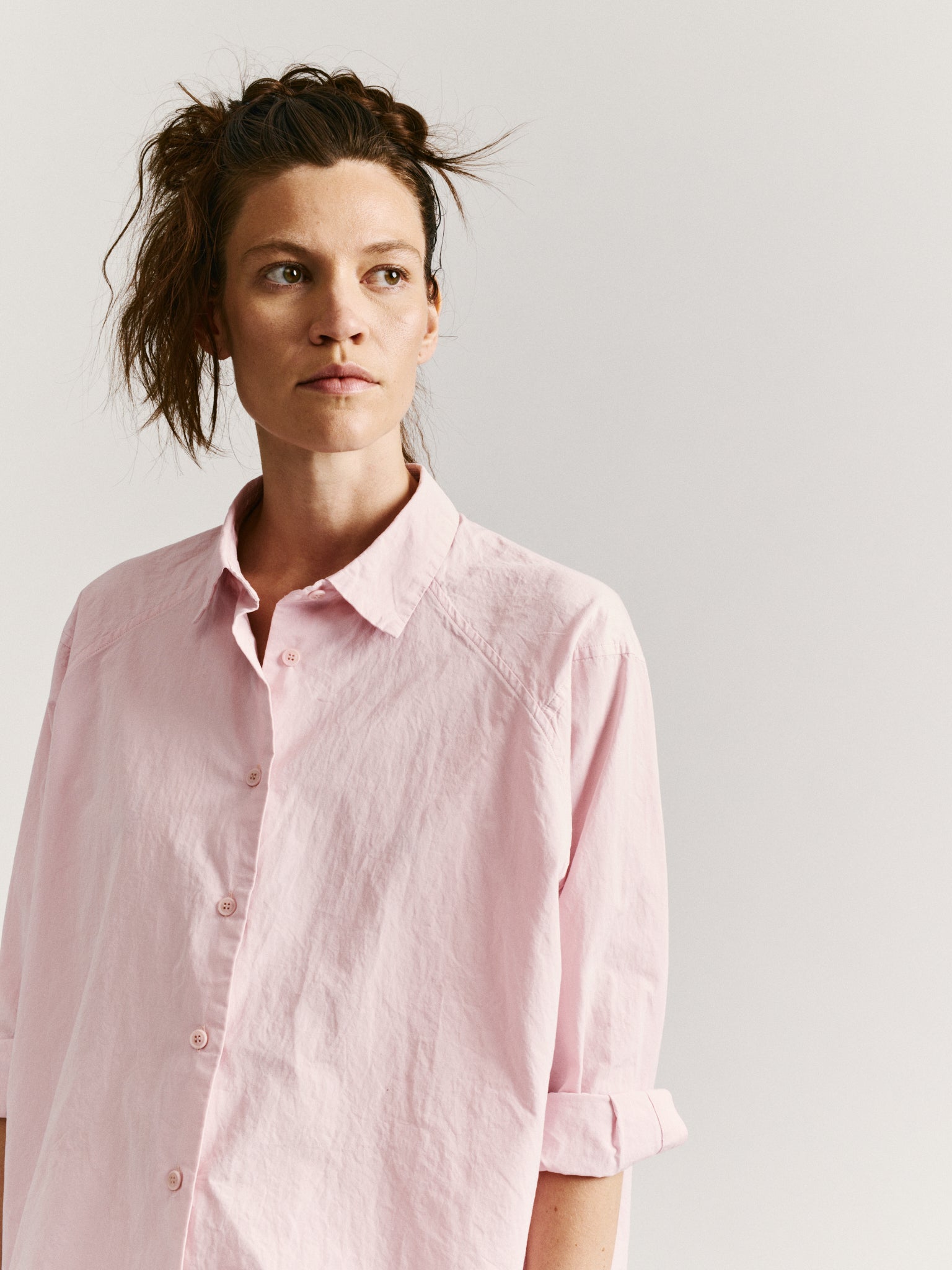 DRAYS TRAVAIL SHIRT - PAPER COT - PINK