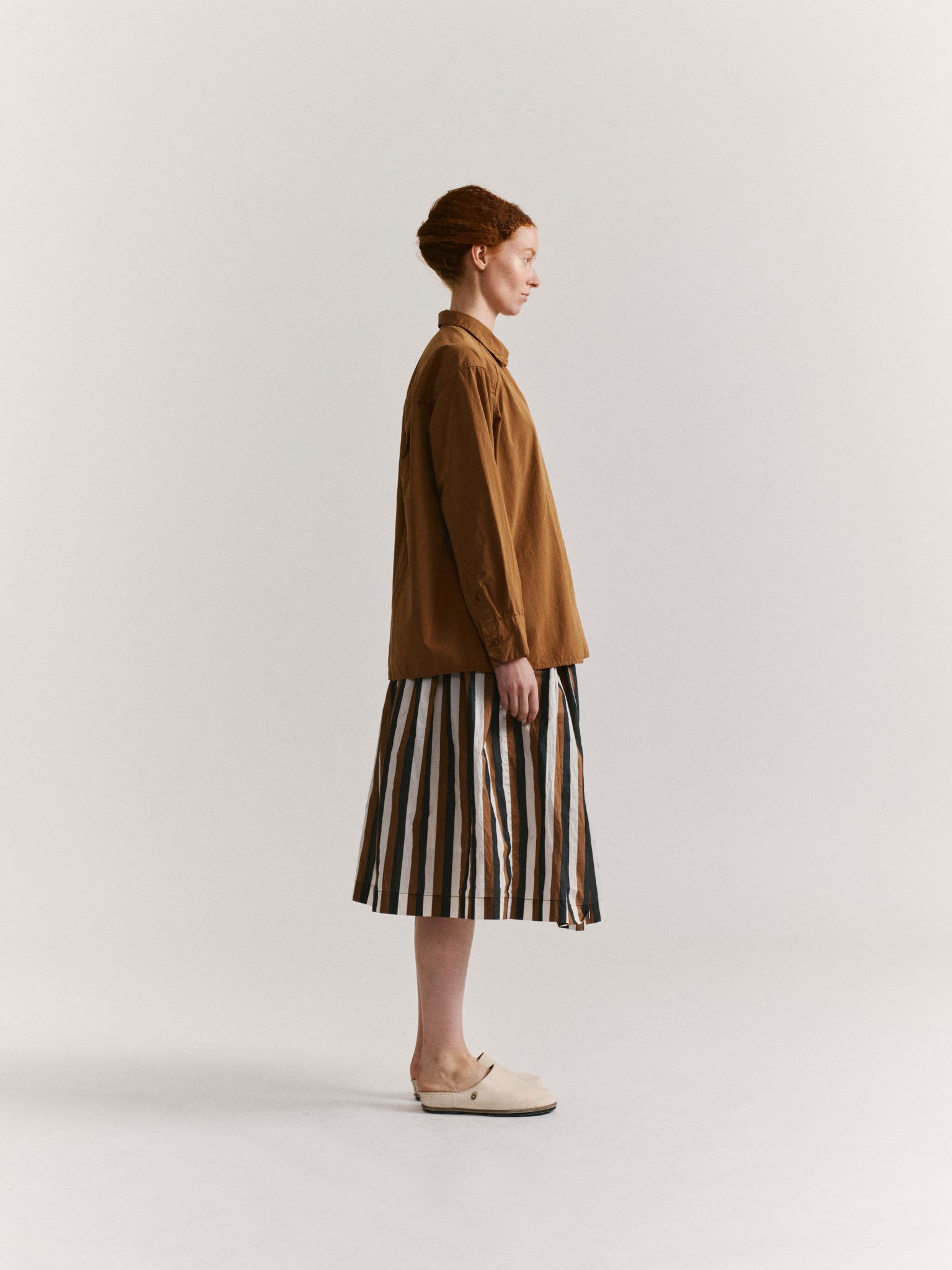DRAYS TRAVAIL SHIRT - PAPER COT - ALMOND