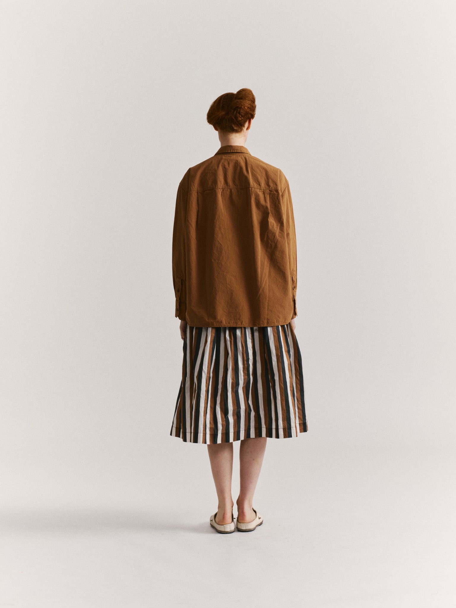 DRAYS TRAVAIL SHIRT - PAPER COT - ALMOND