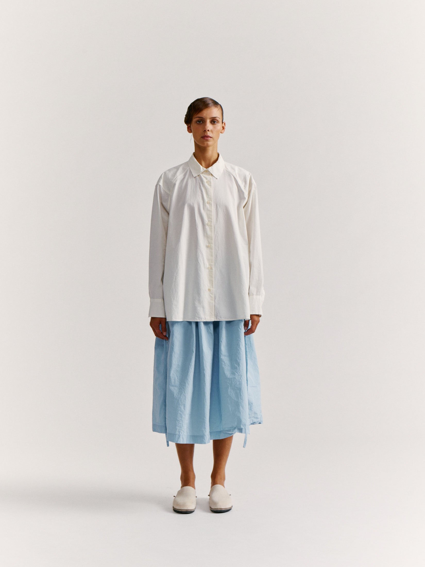 DRAYS TRAVAIL SHIRT - PAPER COT - OFF WHITE