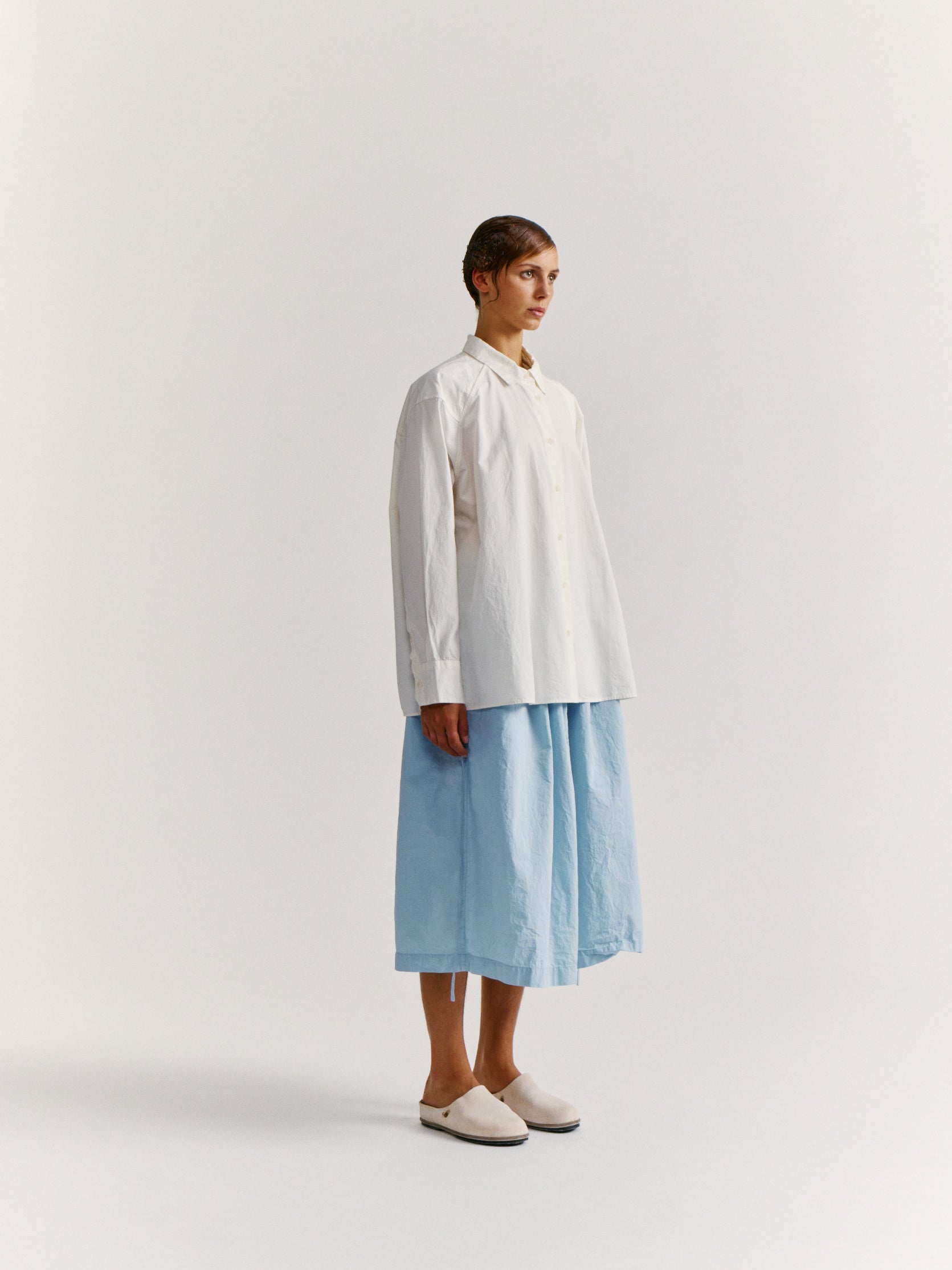 DRAYS TRAVAIL SHIRT - PAPER COT - OFF WHITE