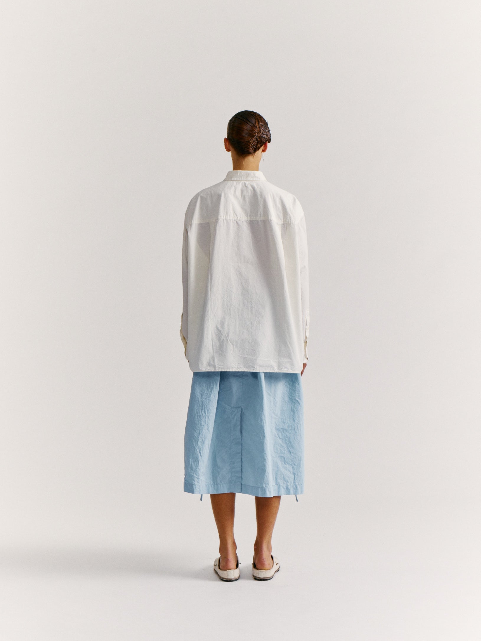 DRAYS TRAVAIL SHIRT - PAPER COT - OFF WHITE
