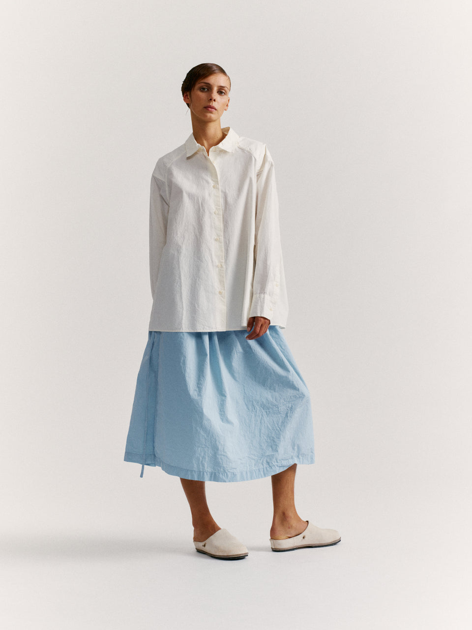 DRAYS TRAVAIL SHIRT - PAPER COT - OFF WHITE