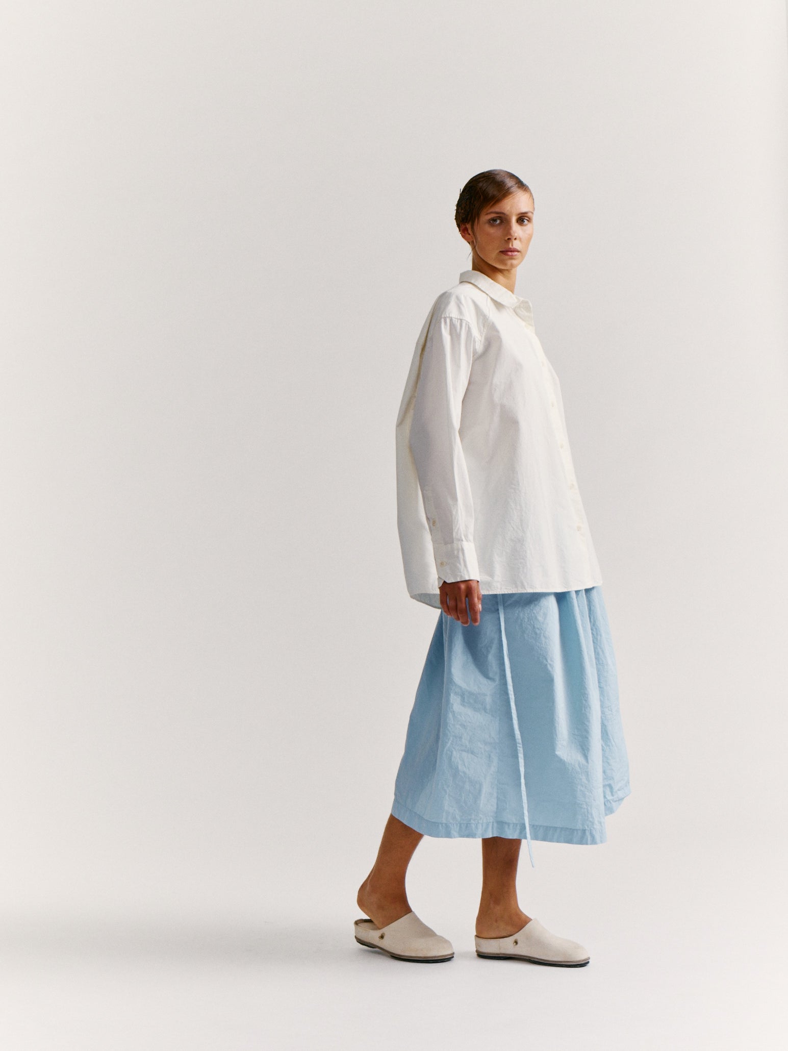 DRAYS TRAVAIL SHIRT - PAPER COT - OFF WHITE